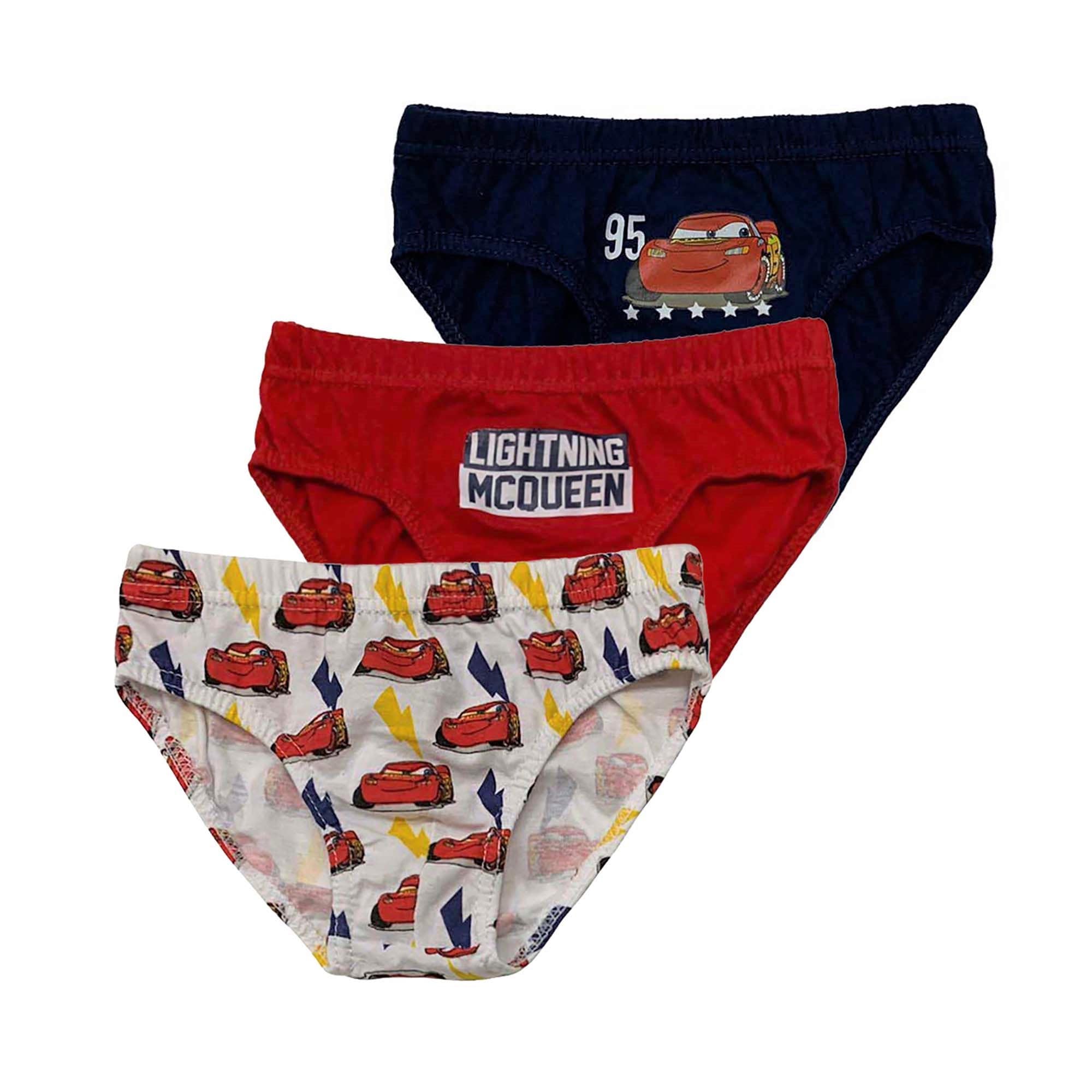 Slip 3 pezzi ufficiale Disney Cars Saetta bambino shorties mutandine intimo 4108