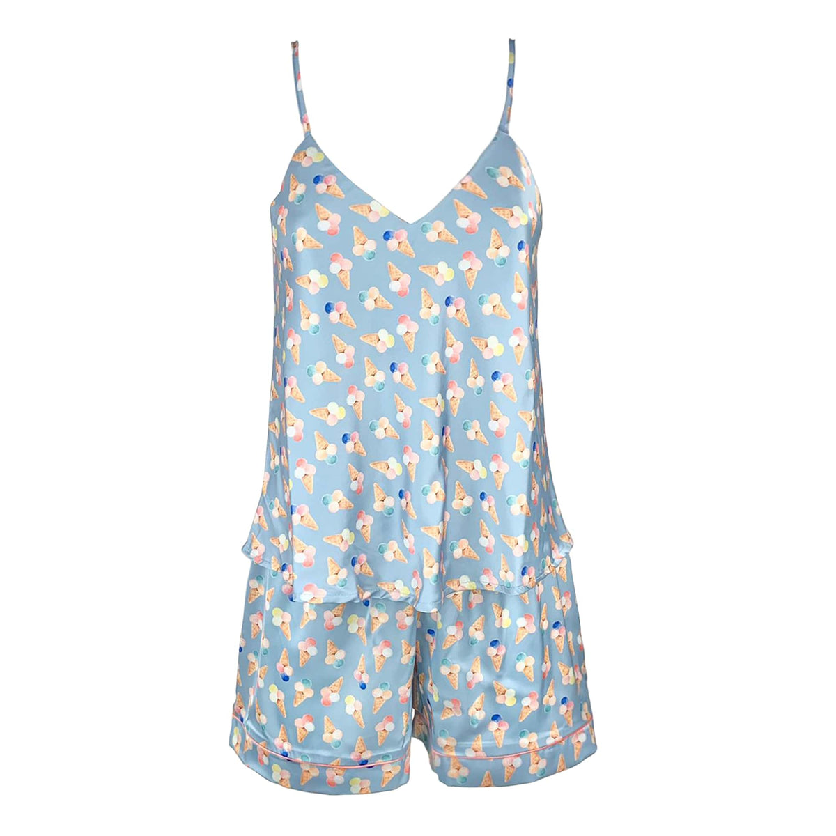 Pigiama corto donna in raso Maestri Cotonieri estivo shorts e canotta top 4146