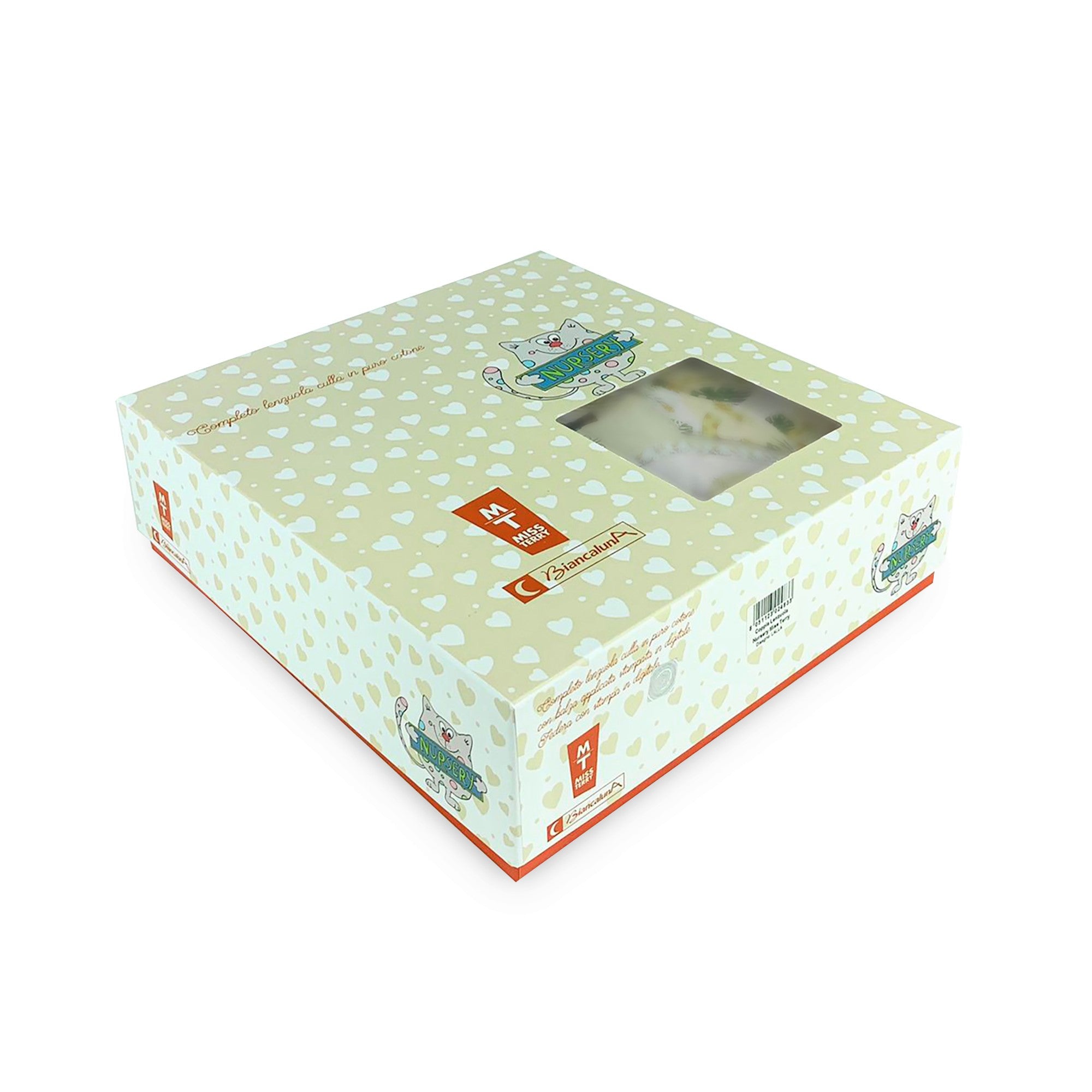 Completo lenzuola culla lettino in cotone Biancaluna stampa digital set 3pz 4153