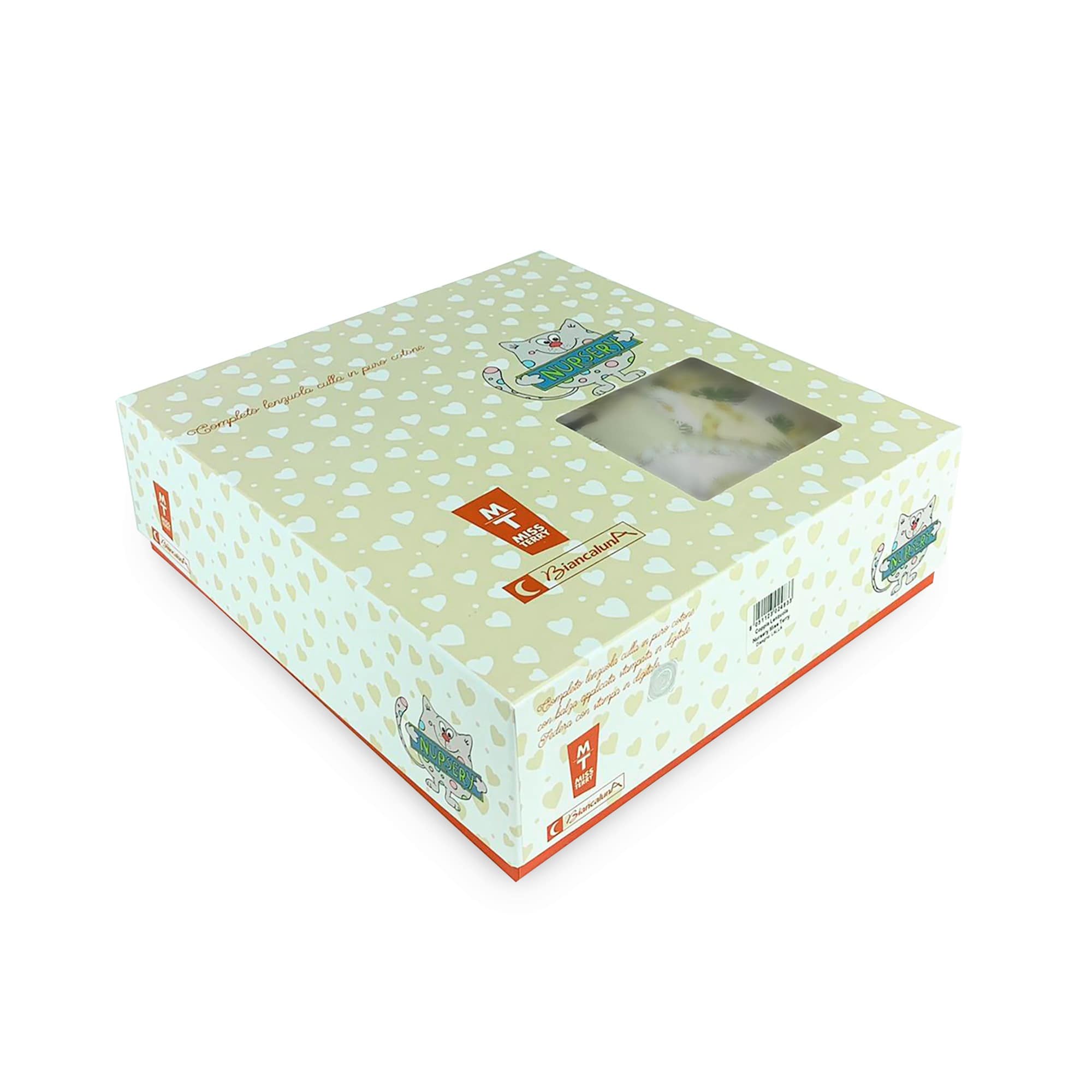 Completo lenzuola culla lettino in cotone Biancaluna stampa digital set 3pz 4154