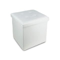 Pouf contenitore panca baule ecopelle sgabello arredo salotto 38x38x38cm 4165