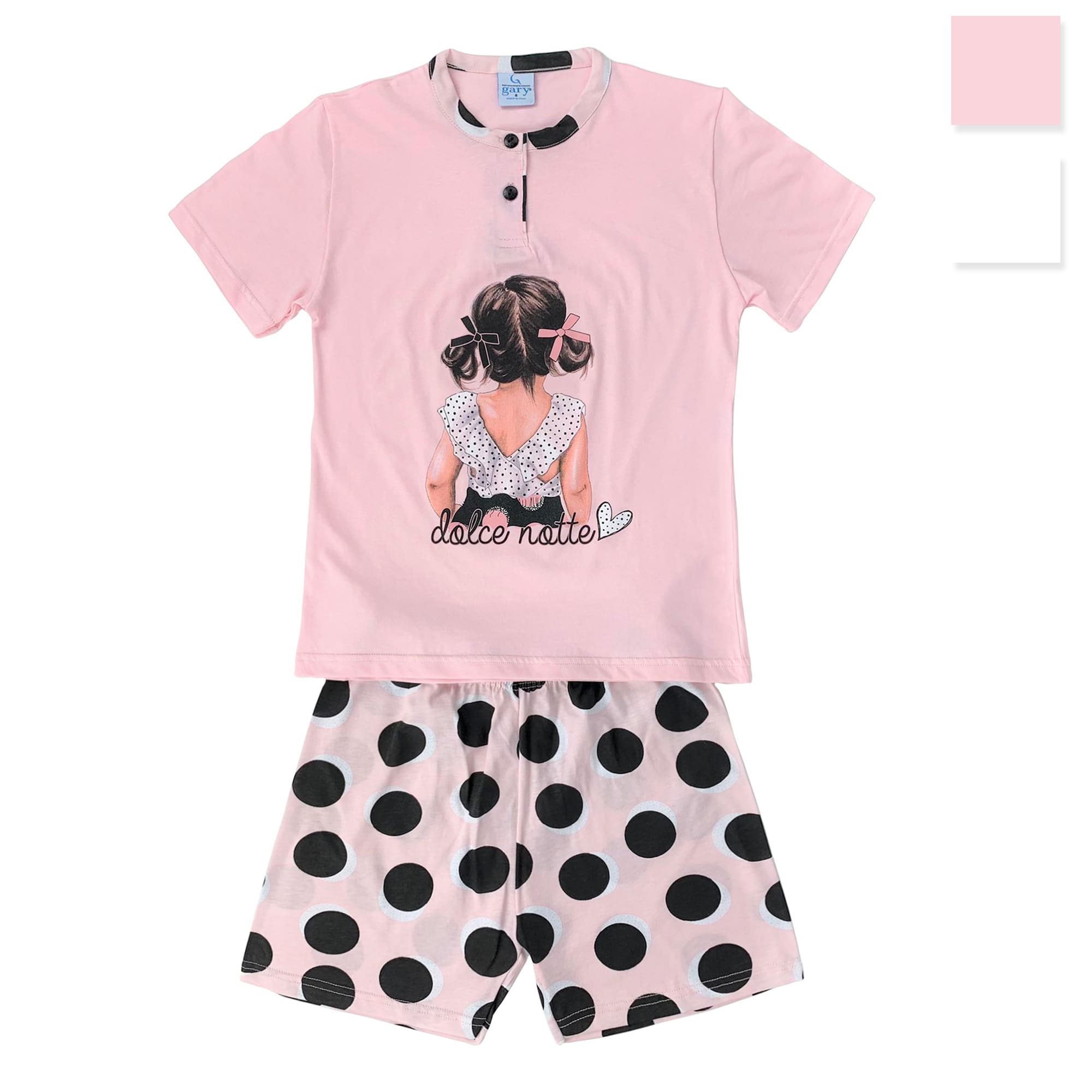 Pigiama bambina mezze maniche Gary primavera estate 2 pezzi in cotone 4172