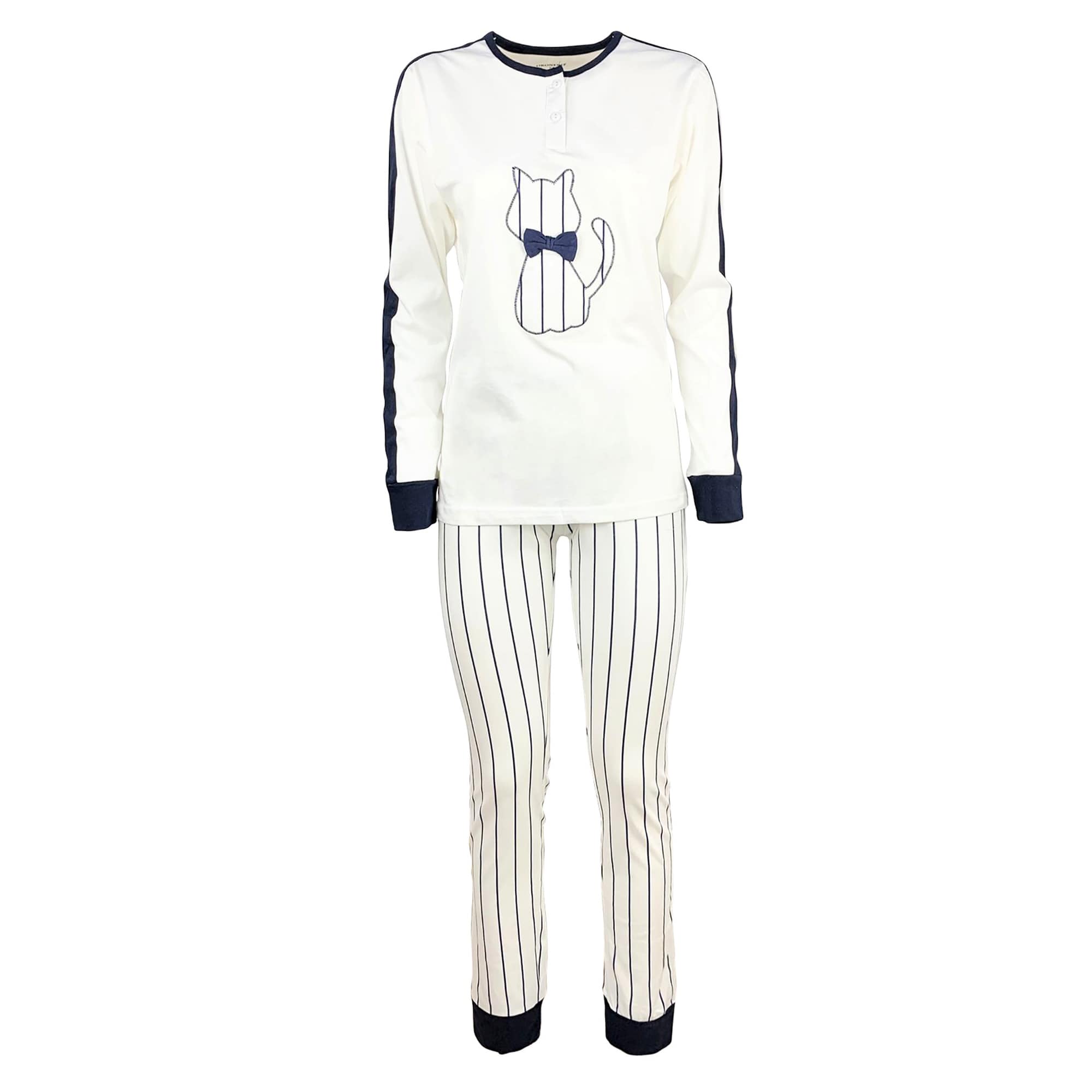 Pigiama lungo donna primaverile Oronero pantalone maglia maniche lunghe 4175