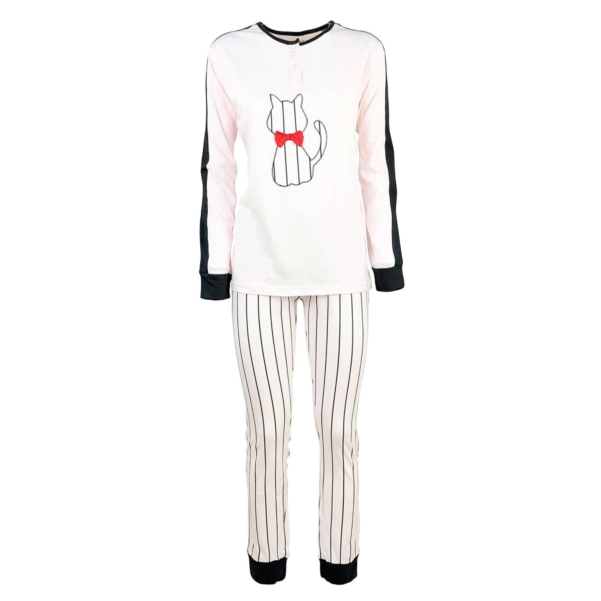 Pigiama lungo donna primaverile Oronero pantalone maglia maniche lunghe 4175