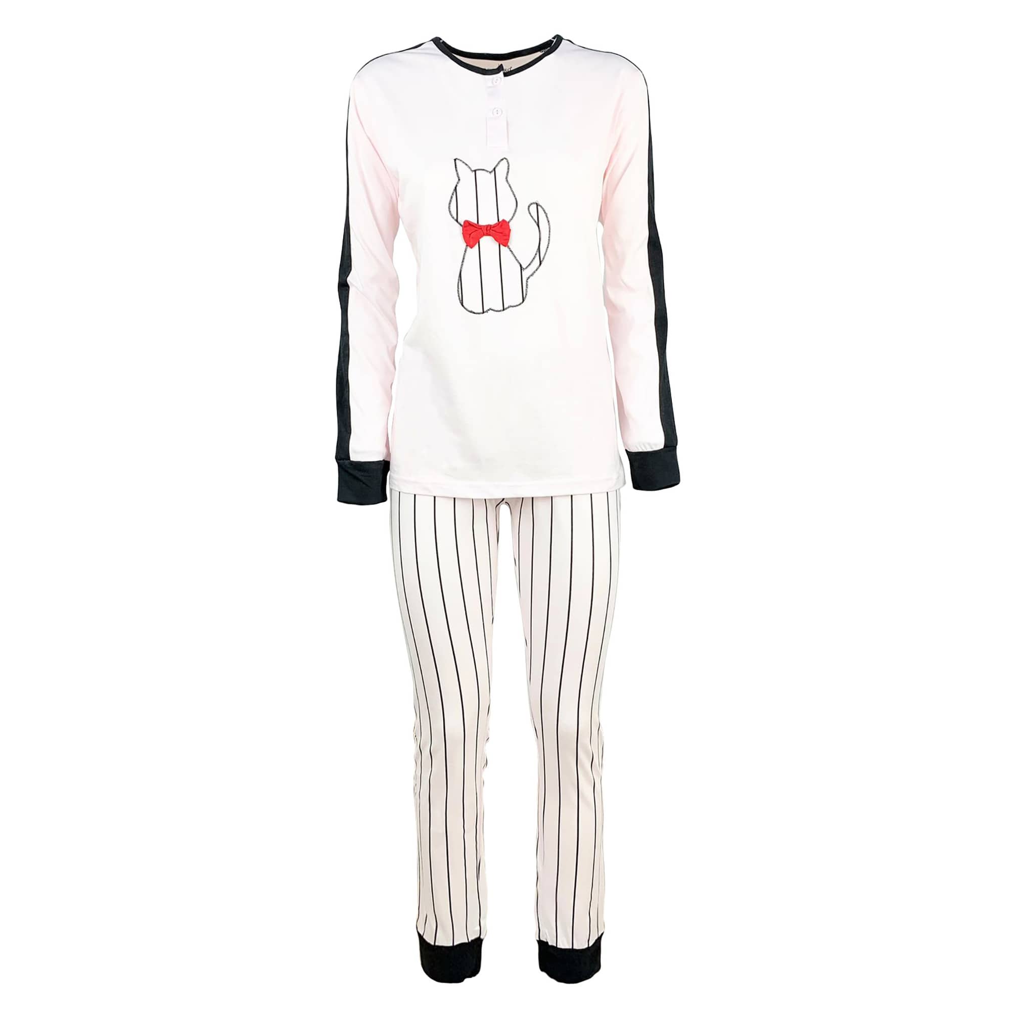 Pigiama lungo donna primaverile Oronero pantalone maglia maniche lunghe 4175