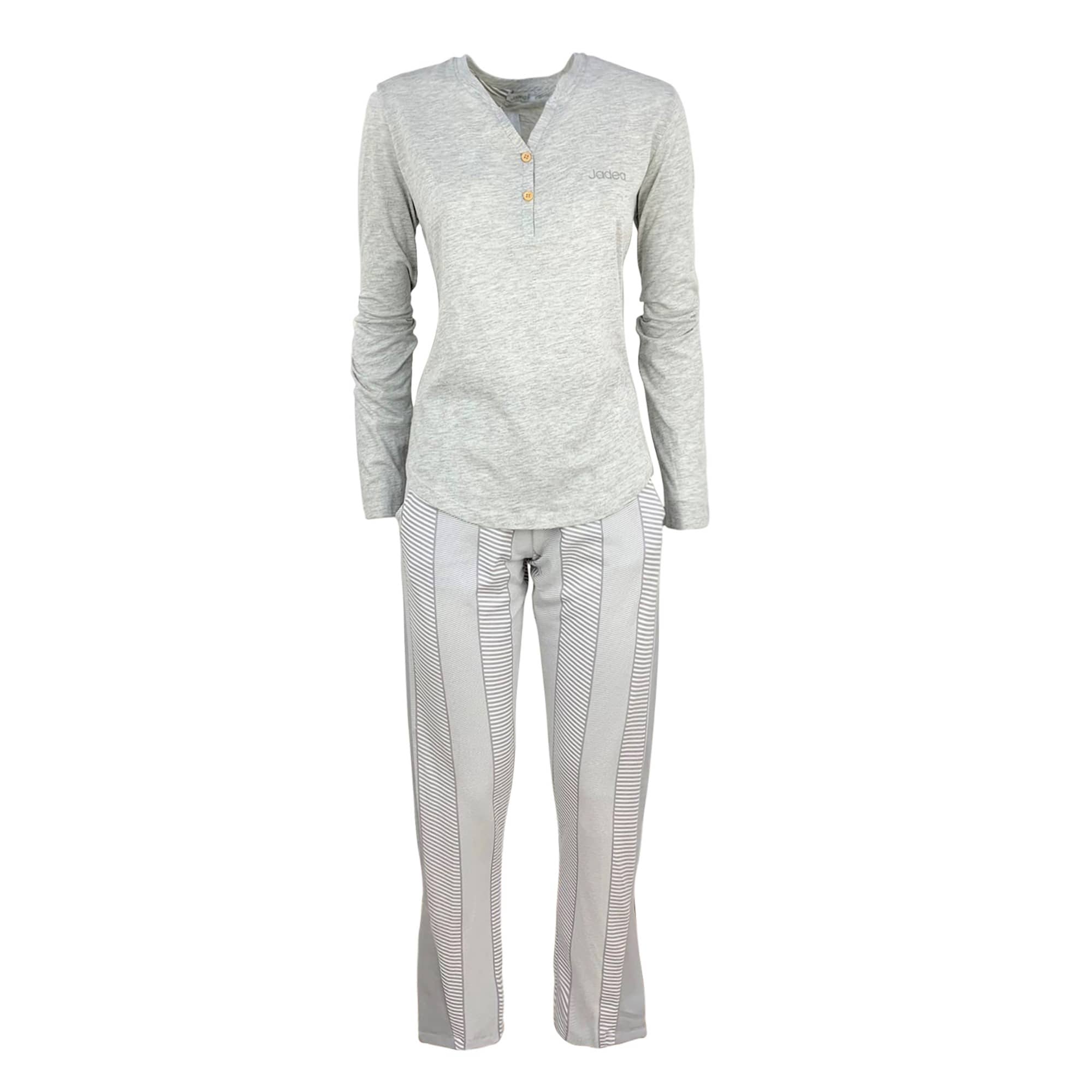 Pigiama lungo donna primaverile Jadea pantalone maglia maniche lunghe 4180