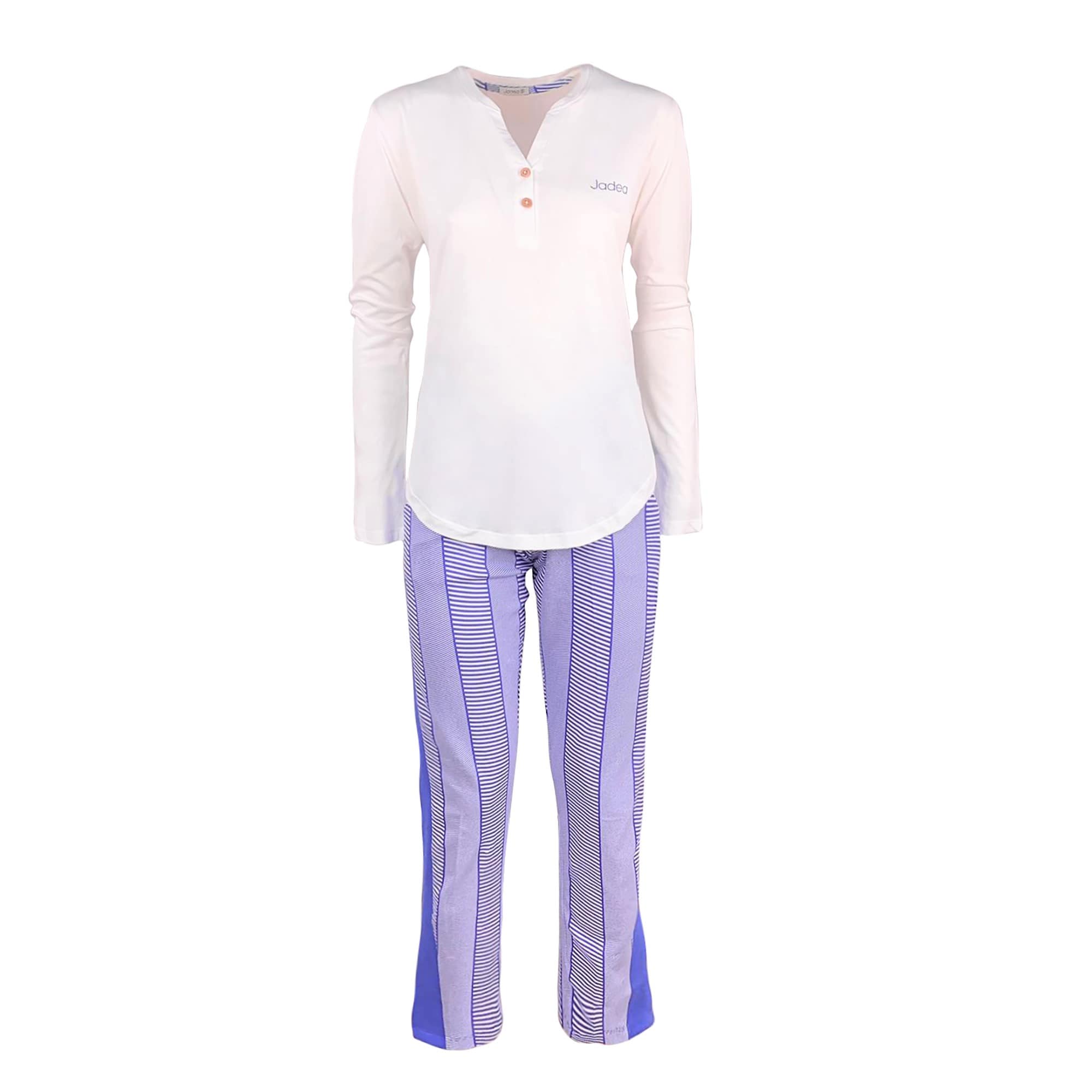 Pigiama lungo donna primaverile Jadea pantalone maglia maniche lunghe 4180