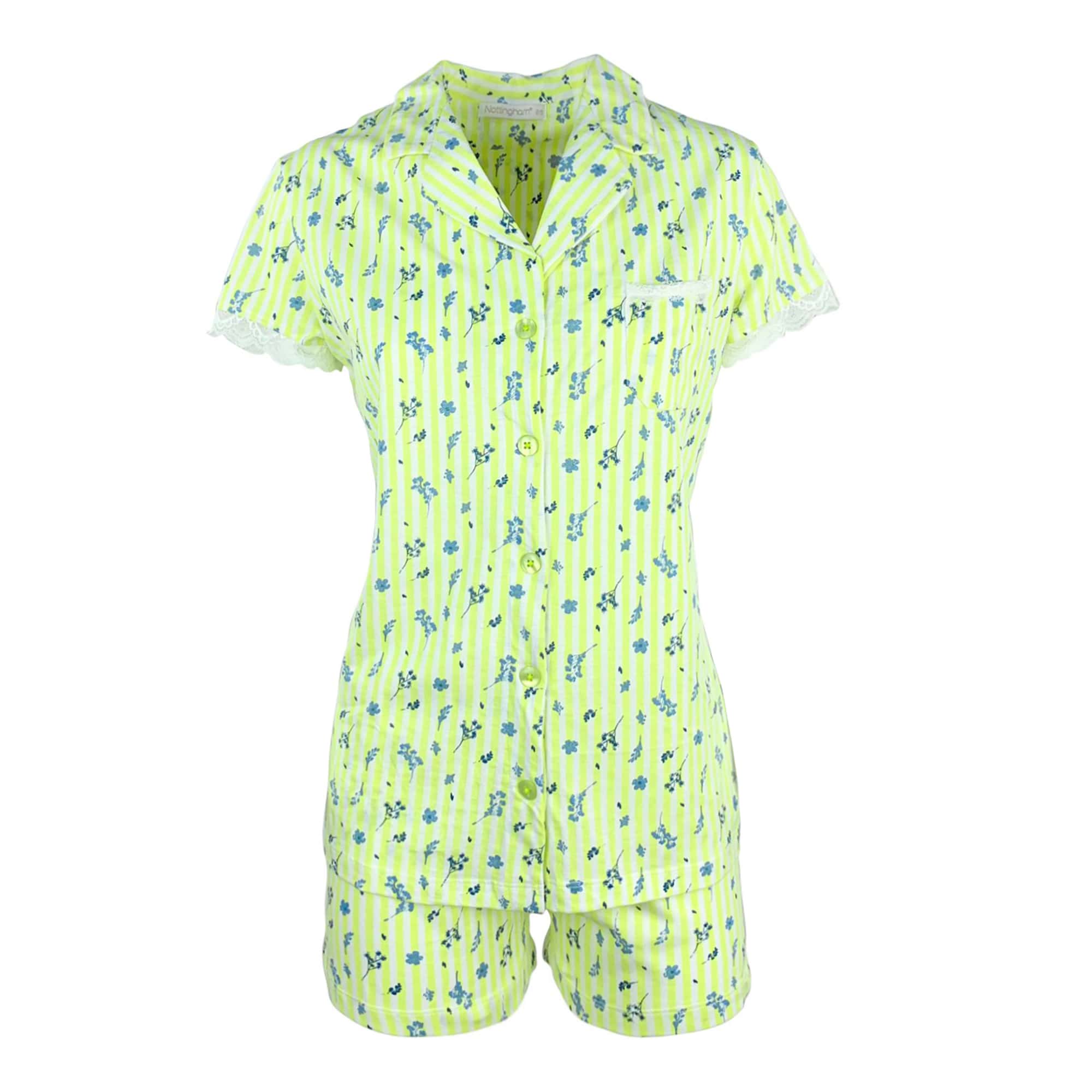 Pigiama corto donna primaverile Nottingham pantaloncino e camicetta 4182