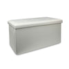 Pouf contenitore panca baule ecopelle sgabello arredo salotto 38x38x76cm 4184