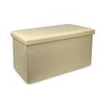 Pouf contenitore panca baule ecopelle sgabello arredo salotto 38x38x76cm 4184