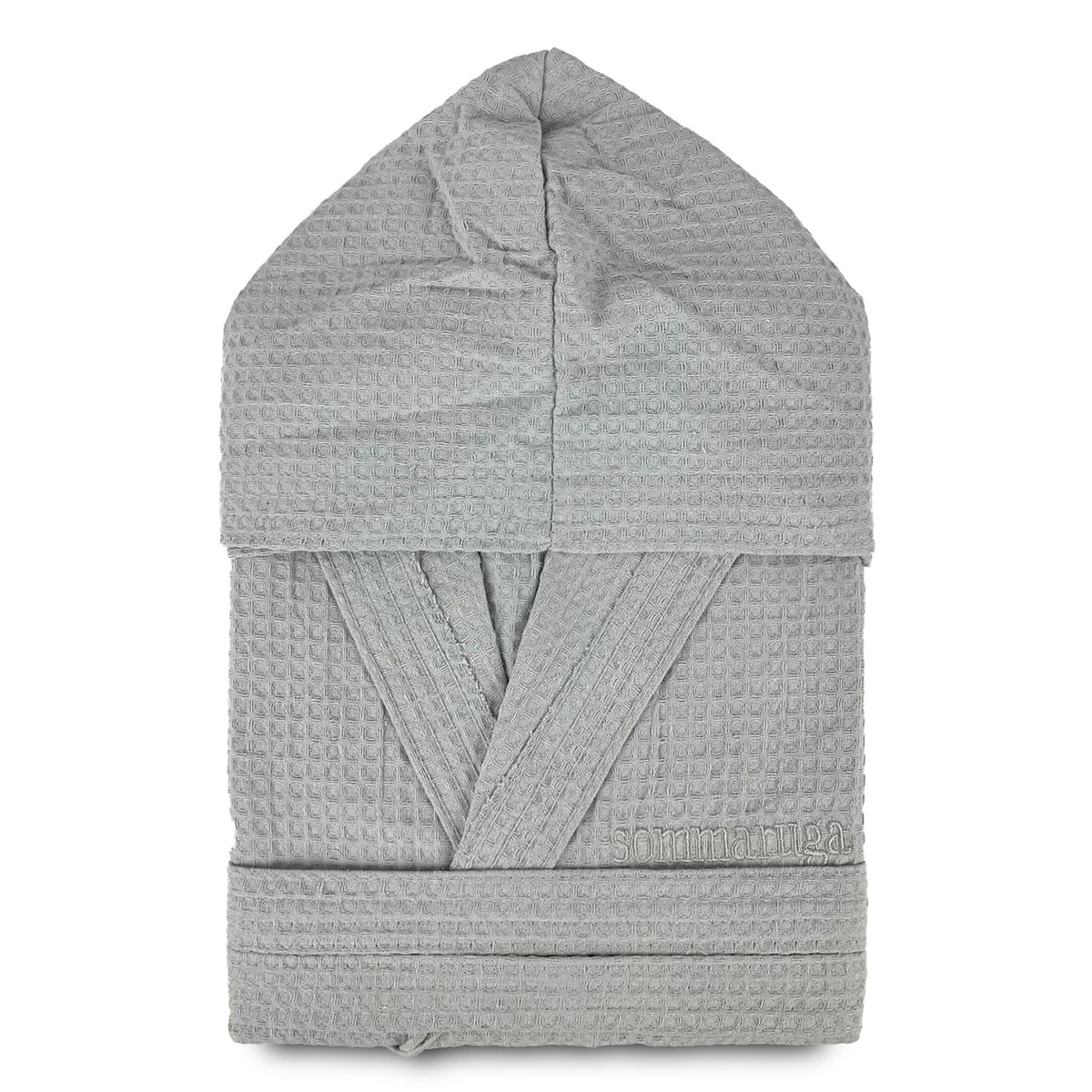 Sommaruga unisex honeycomb bathrobe for men and women 350gr pockets and hood 4219