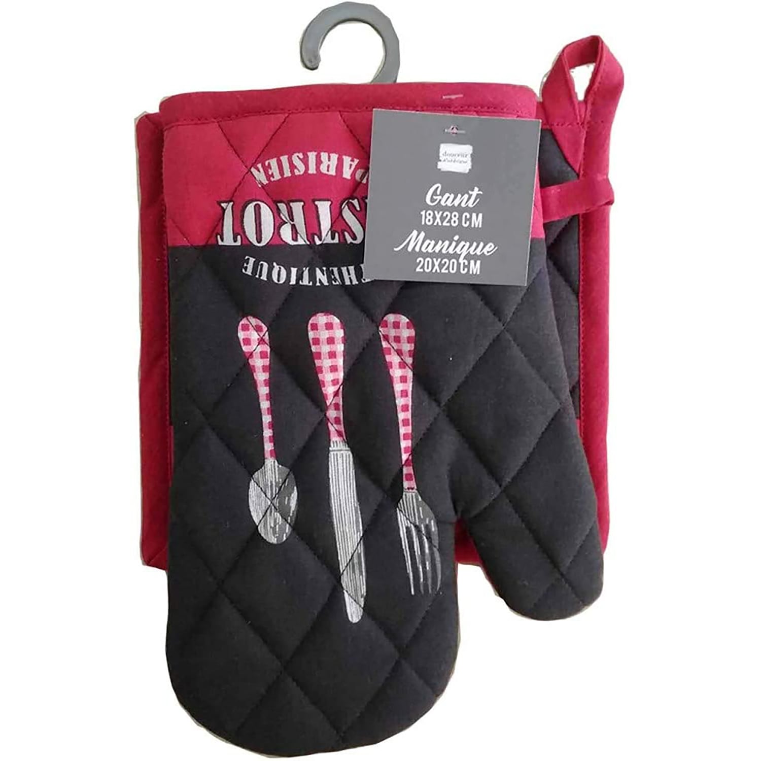 Set guanto e presina da cucina in cotone Douceur d'intérieur 2 pezzi 4241