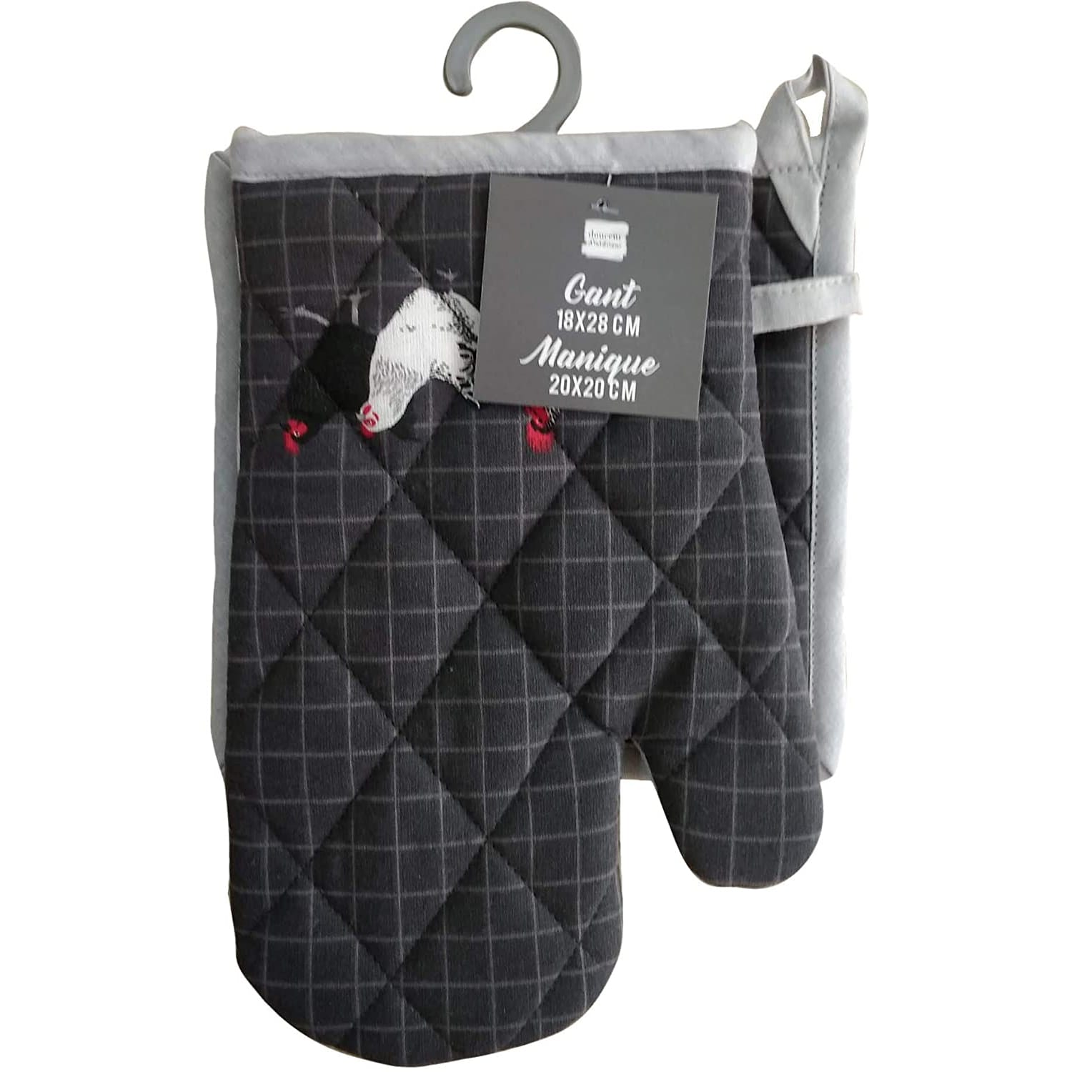 Set guanto e presina da cucina in cotone Douceur d'intérieur 2 pezzi 4243