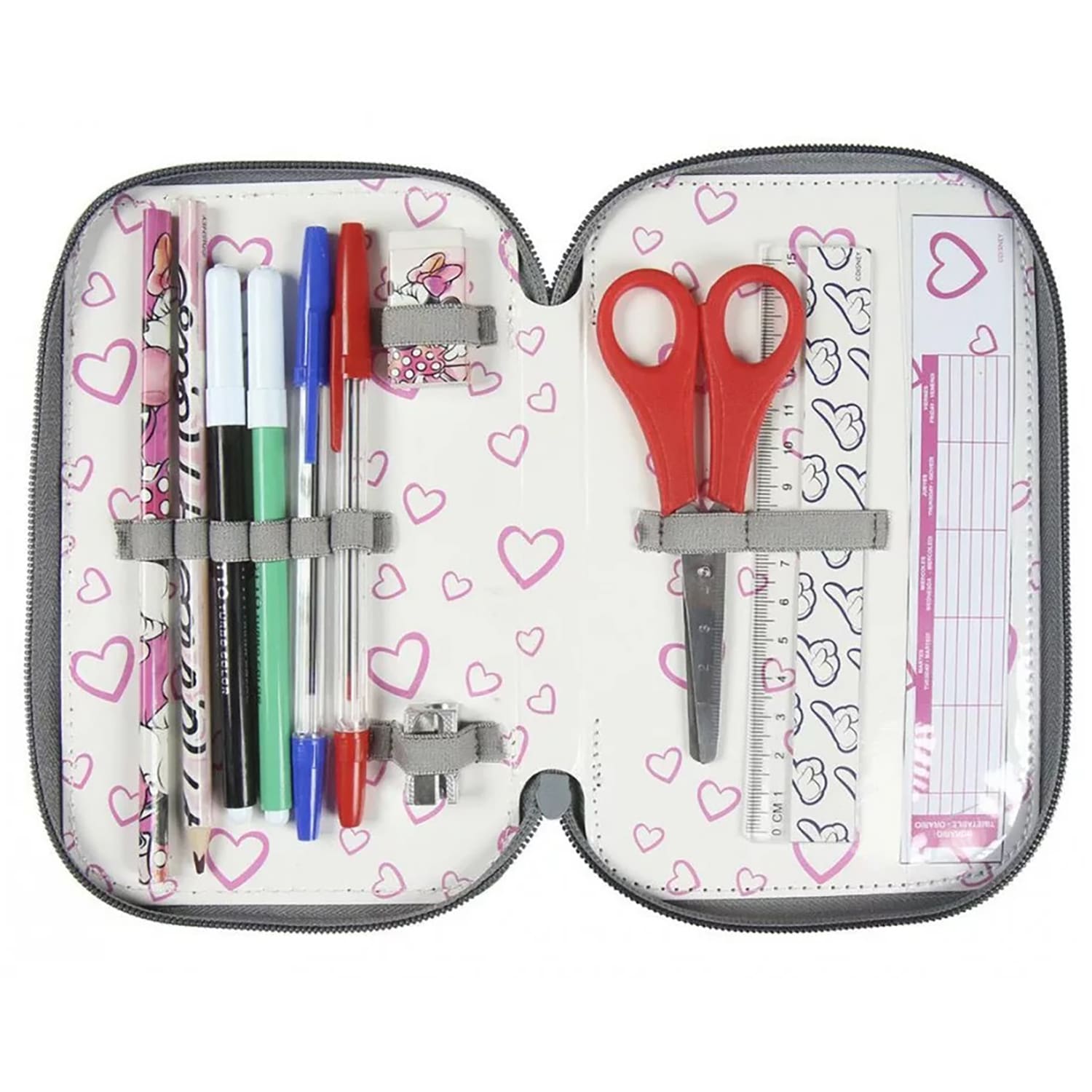 Astuccio borsello scuola Disney Minnie ufficiale colori Giotto 3 scomparti 4324