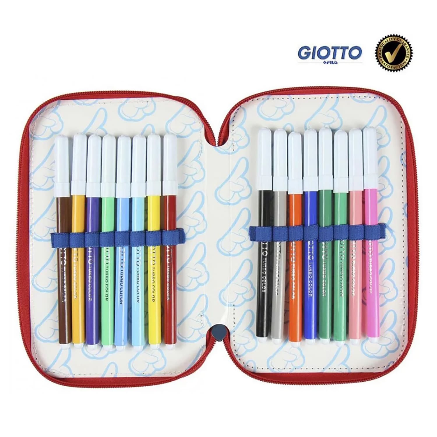 Astuccio borsello scuola Disney Mickey Mouse colori Giotto 3 scomparti 4325