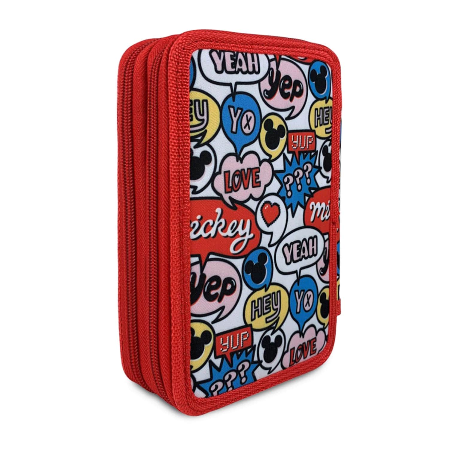 Astuccio borsello scuola Disney Mickey Mouse ufficiale colori 2 scomparti 4329
