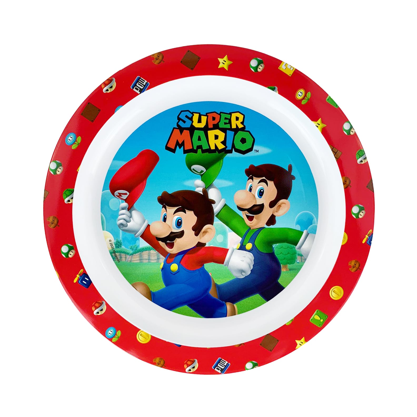 Set colazione 3 pezzi Super Mario piatto bicchiere e ciotola scuola asilo 4438