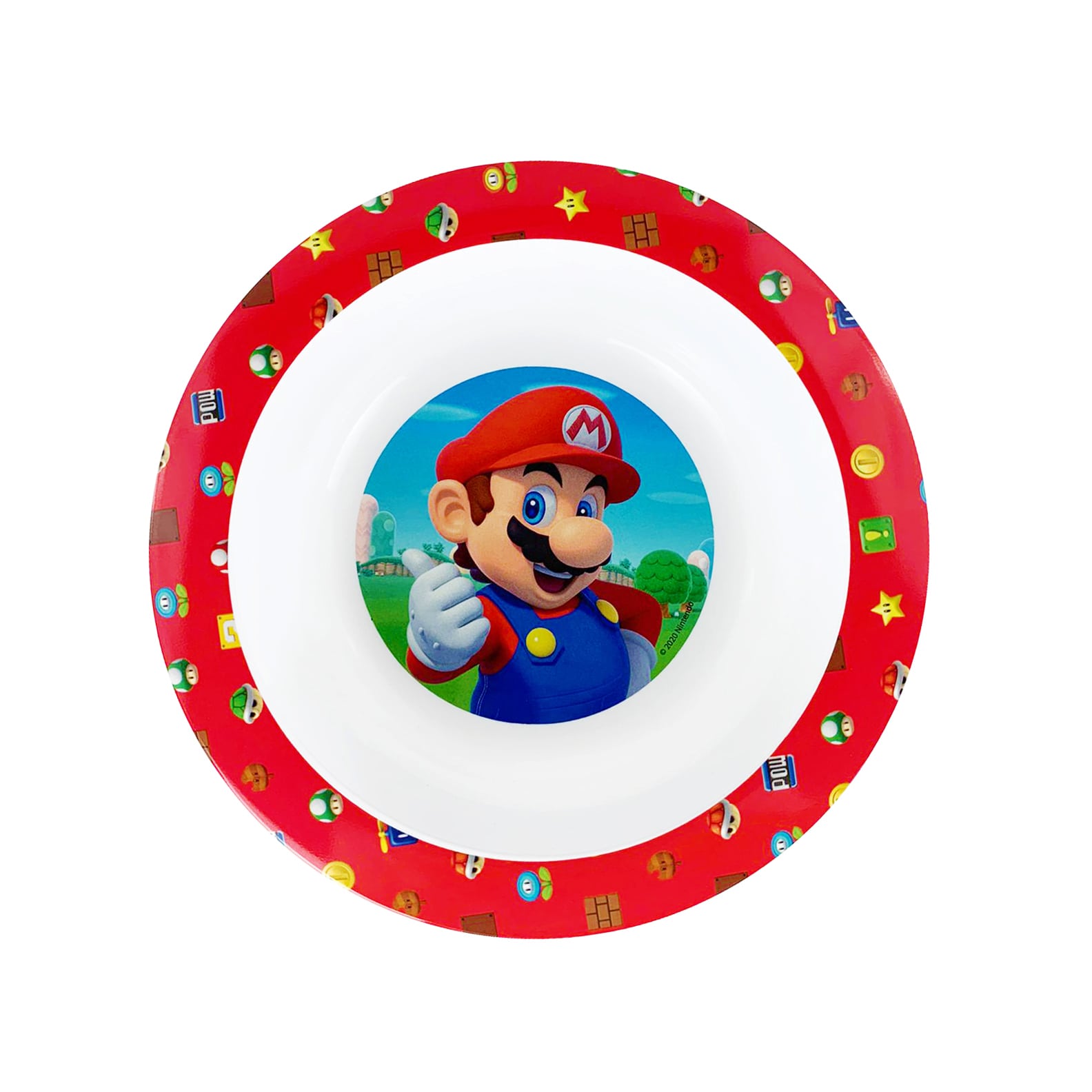 Set colazione 3 pezzi Super Mario piatto bicchiere e ciotola scuola asilo 4438