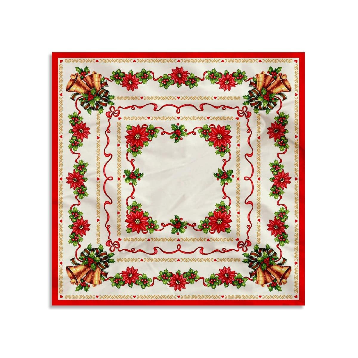 Centrotavola natalizio 100x100cm decorazioni Natale Maestri Cotonieri 4515