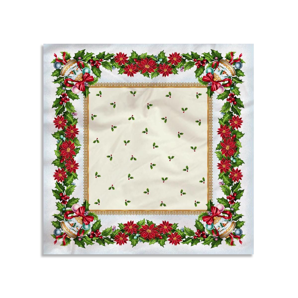 Centrotavola natalizio 100x100cm decorazioni Natale Maestri Cotonieri 4516