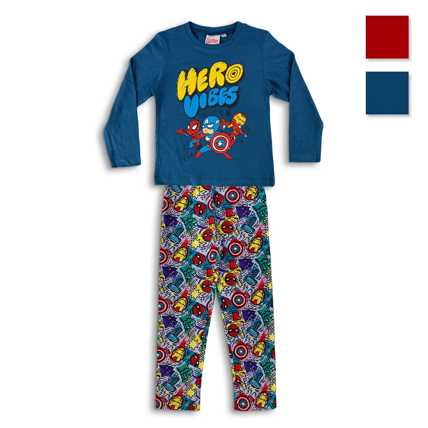Pigiama Marvel Avengers lungo ufficiale maniche lunghe in cotone bambino 4590