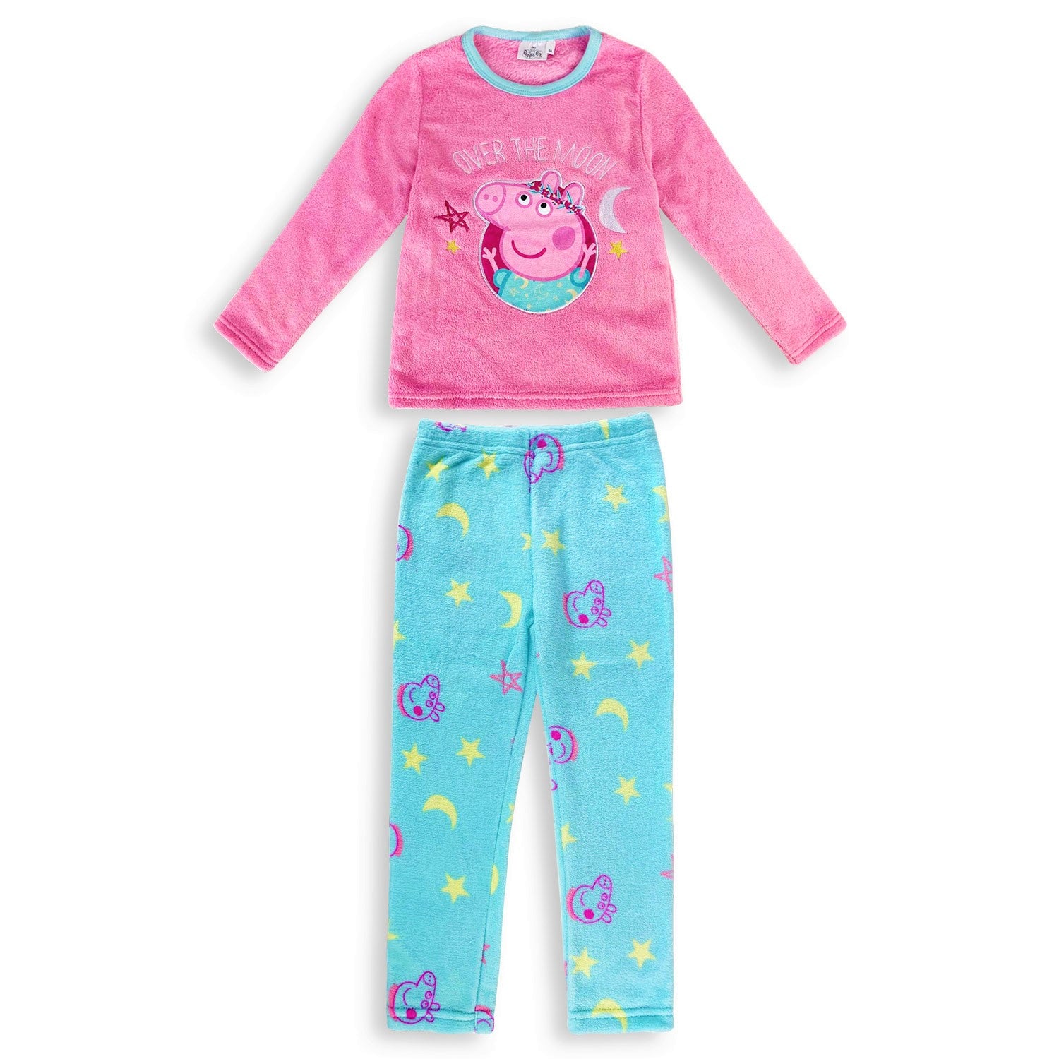 Pigiama Peppa Pig invernale bimba in pile ufficiale con ricamo per bambina 4599
