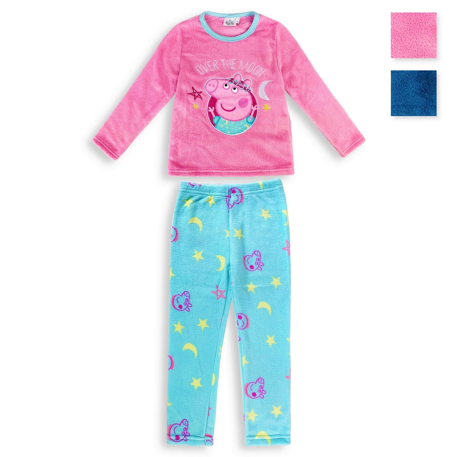 Pigiama Peppa Pig invernale bimba in pile ufficiale con ricamo per bambina 4599