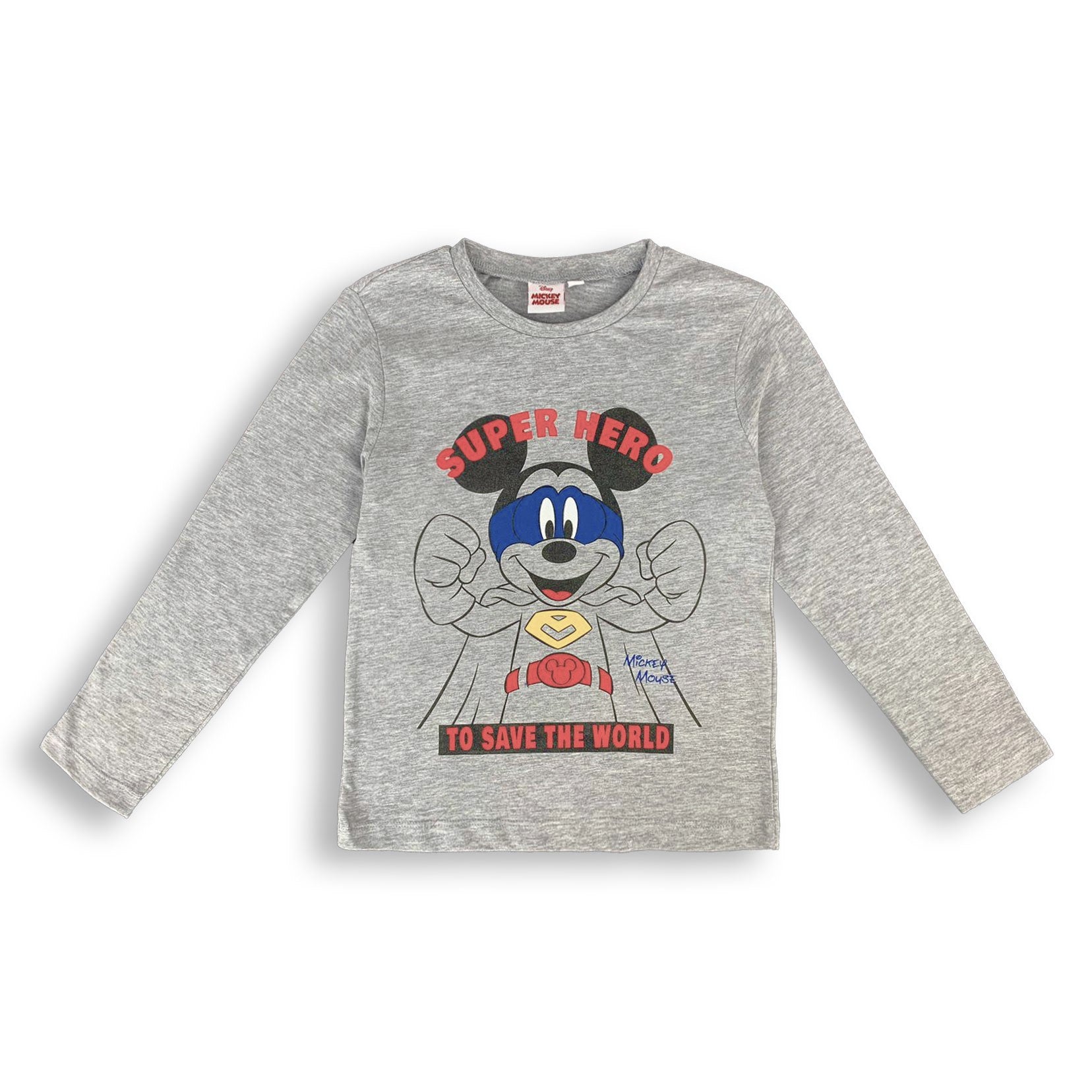 Maglietta Disney Mickey Mouse maniche lunghe bambino ufficiale in cotone 4602