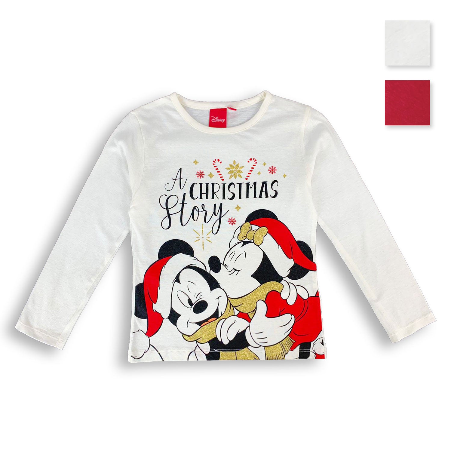 Maglietta Disney Minnie Mouse maniche lunghe natalizia bambina per Natale 4603