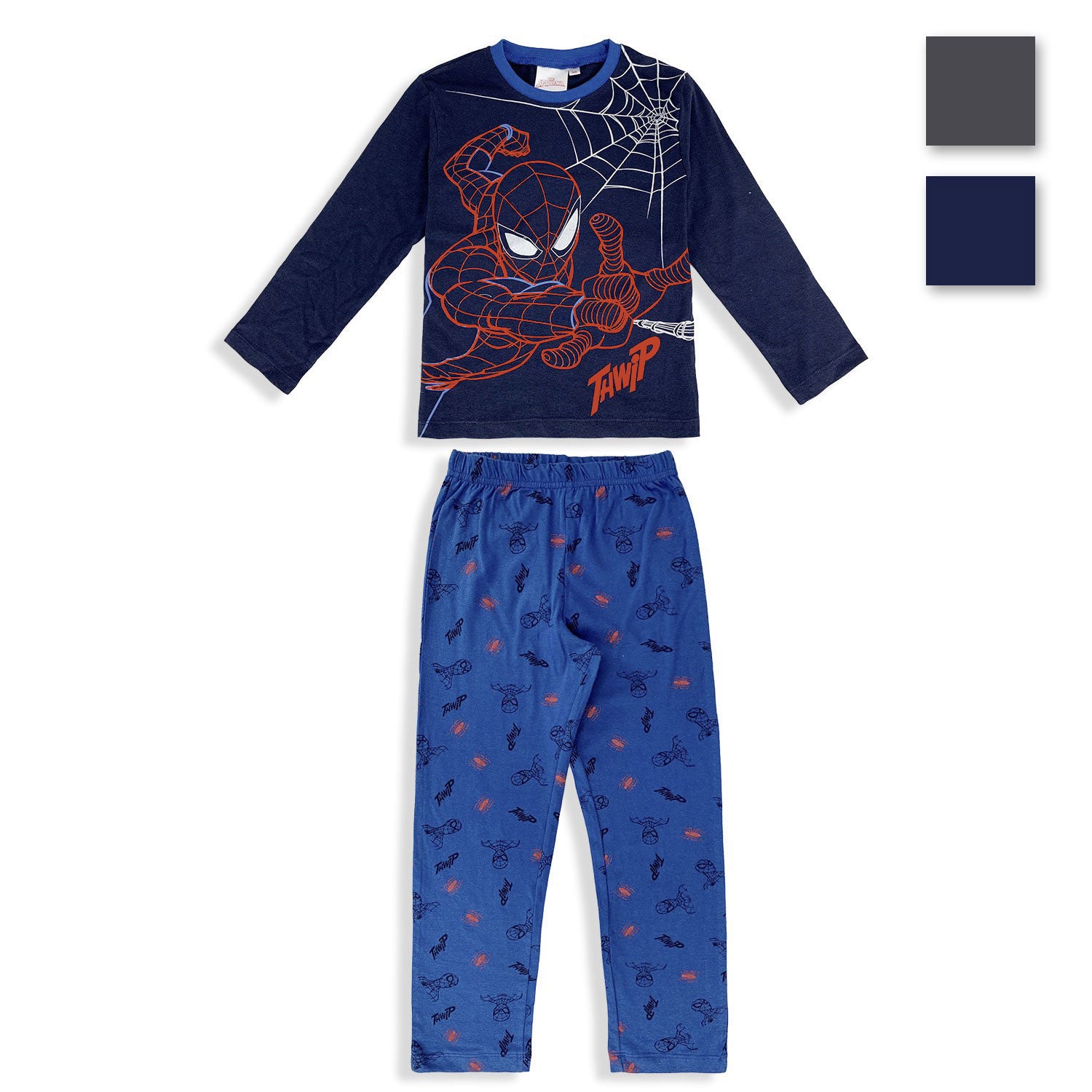 Pigiama Marvel Spiderman lungo ufficiale maniche lunghe in cotone bambino 4708