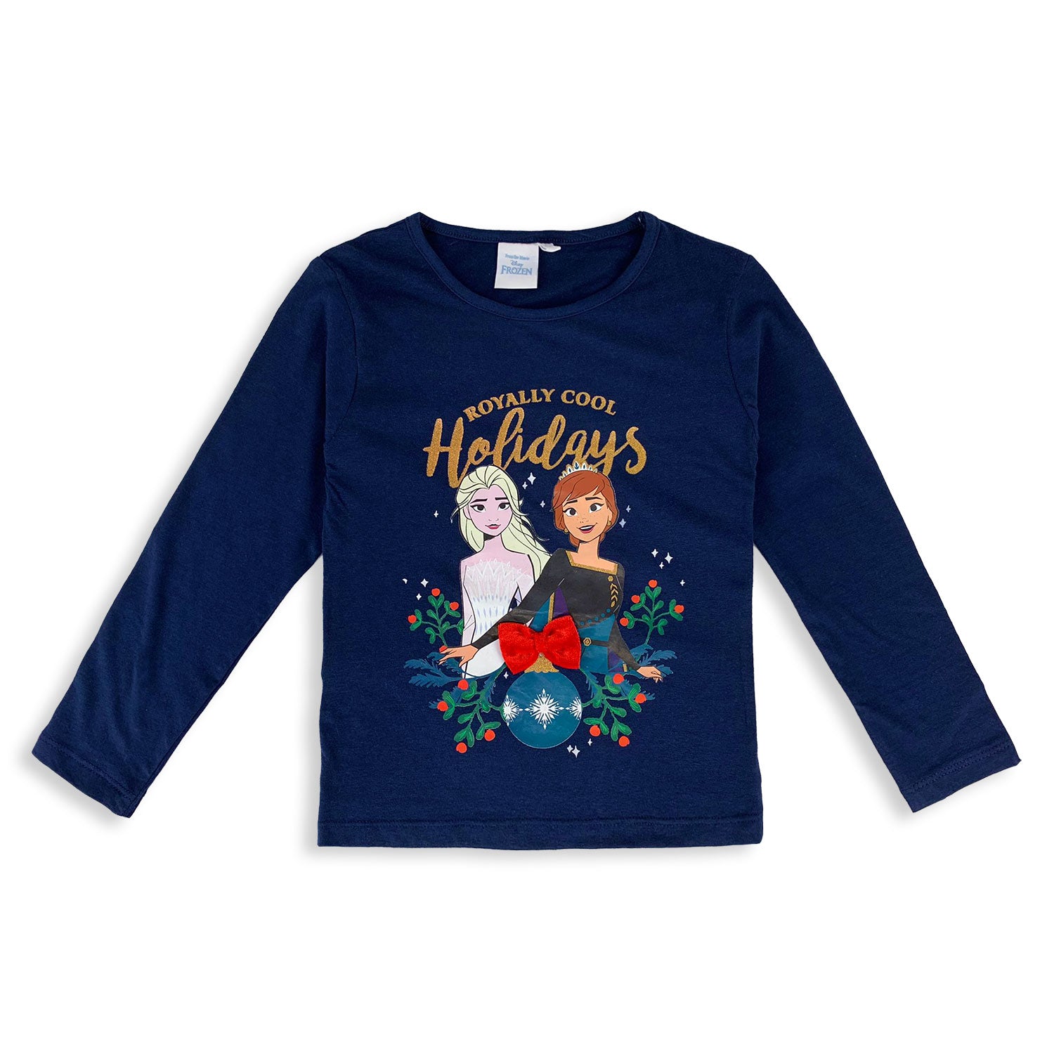 Maglietta Disney Frozen Elsa maniche lunghe natalizia bambina per Natale 4726