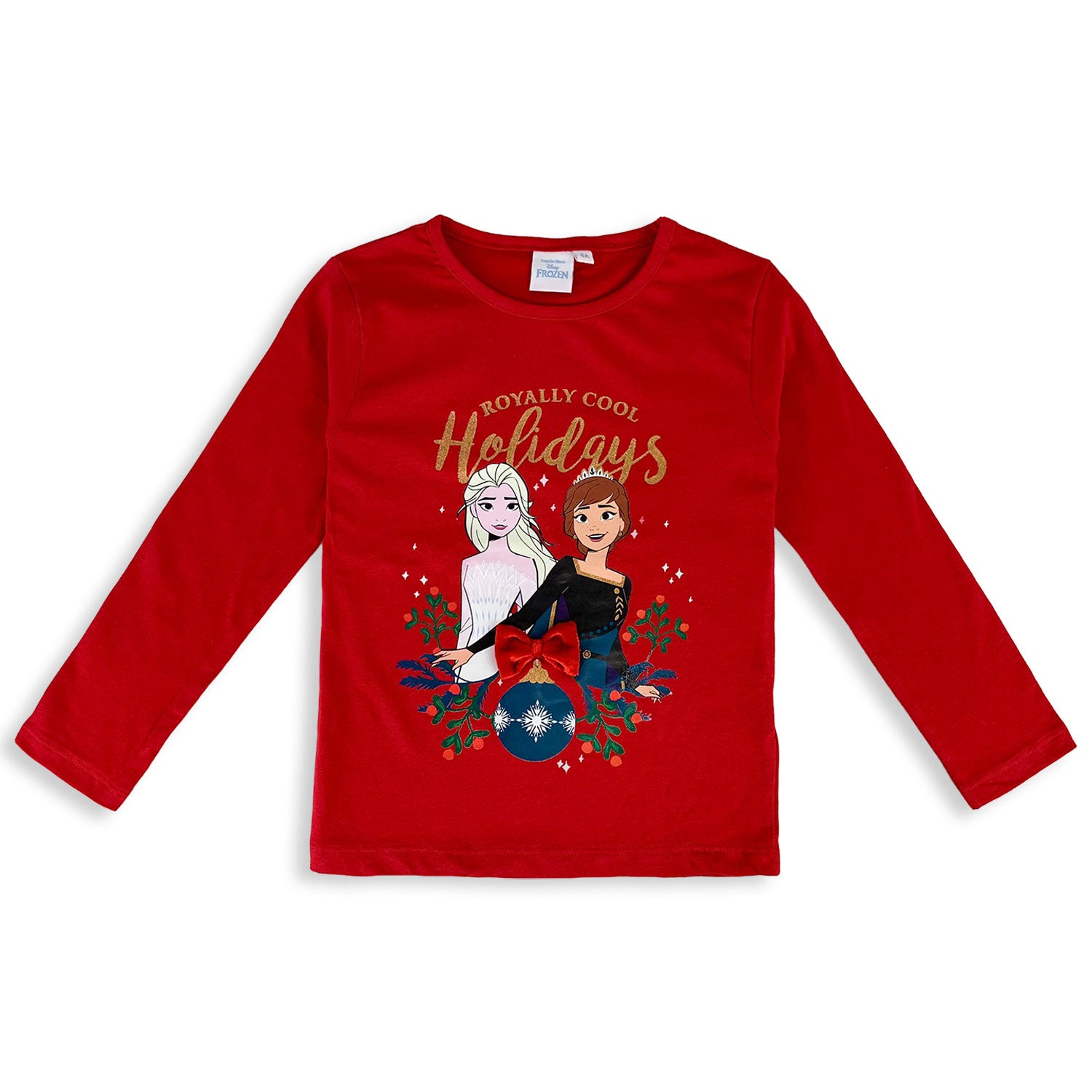 Maglietta Disney Frozen Elsa maniche lunghe natalizia bambina per Natale 4726