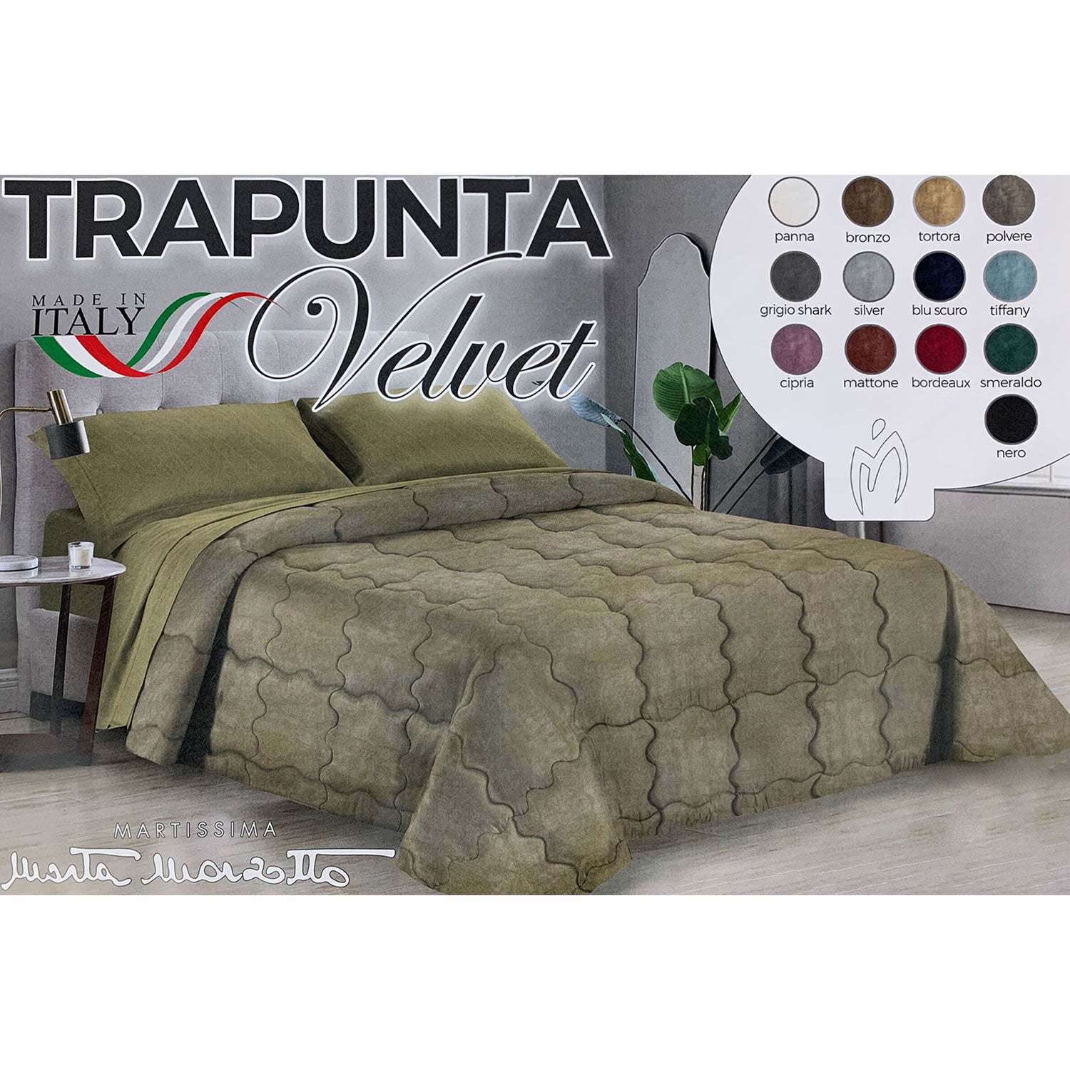 Trapunta piumone invernale letto matrimoniale Marta Marzotto velluto Velvet 4735