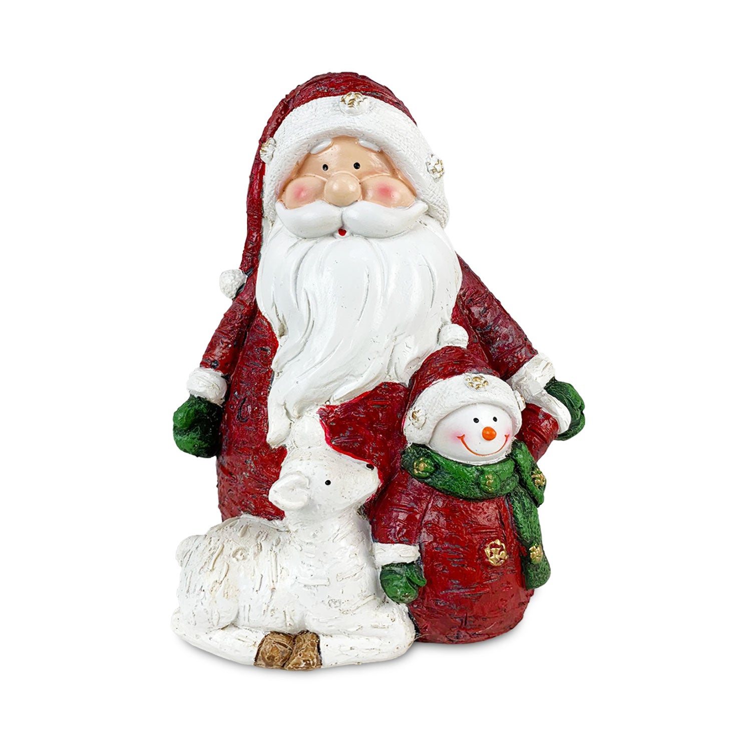 Decorazione natalizia in poliresina Babbo Natale effetto legno Regalo Casa 4748