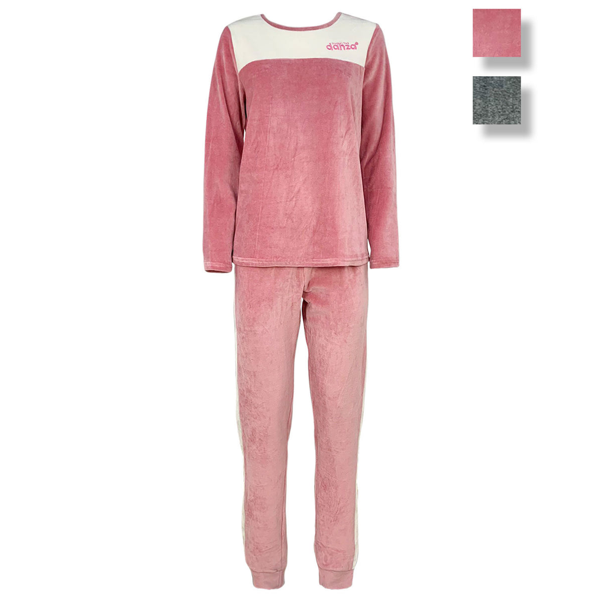 Pigiama invernale lungo donna in ciniglia felpa pantalone Dimensione Danza 4777