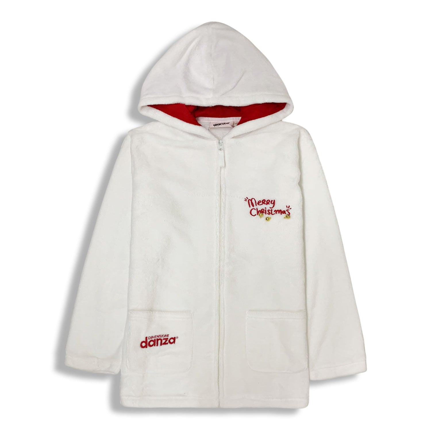 Giacca da camera natalizia in pile con zip invernale donna Dimensione Danza 4778