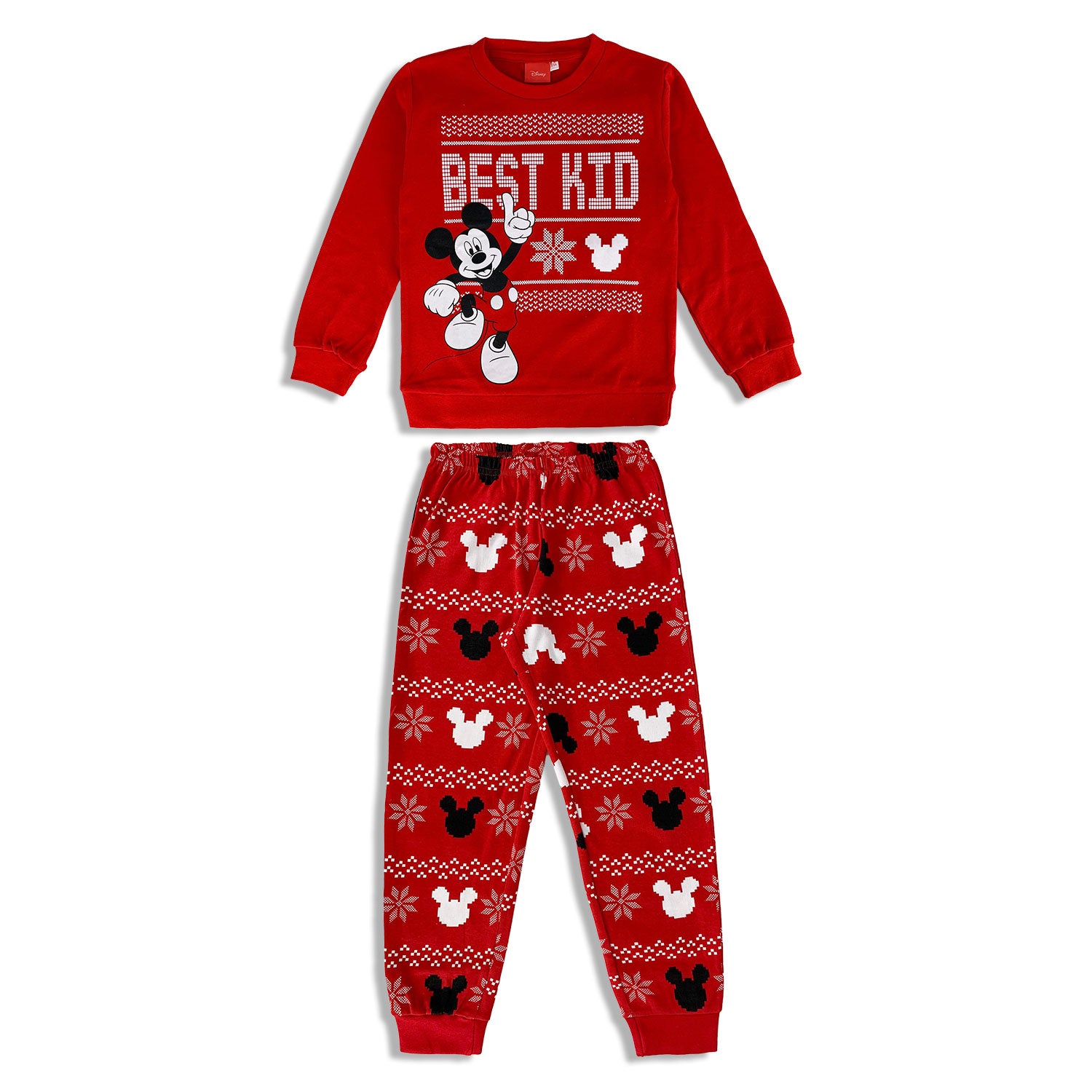 Pigiama natalizio bambino lungo caldo cotone Disney Mickey Mouse Natale 4782