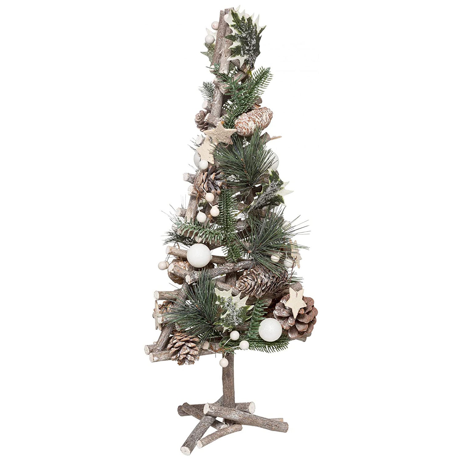 Decorazione natalizia Albero di Natale in legno con decori Idea Regalo 4797