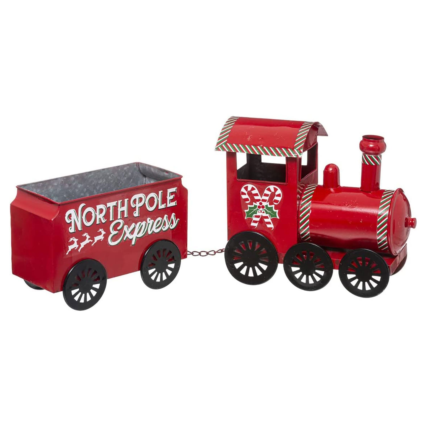 Decorazione natalizia Treno di Natale Trenino in metallo rosso Idea Regalo 4799