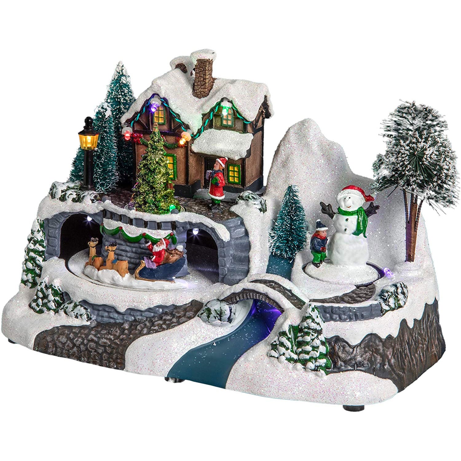 Villaggio natalizio con led Decorazione Pupazzo di neve Idea Regalo Natale 4803
