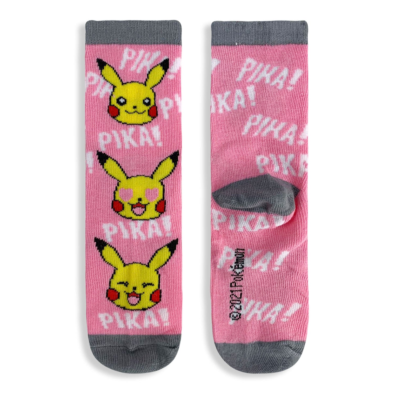 Calzini lunghi Pokemon pikachu 3 paia per bambina in filato cotone stampati 4832