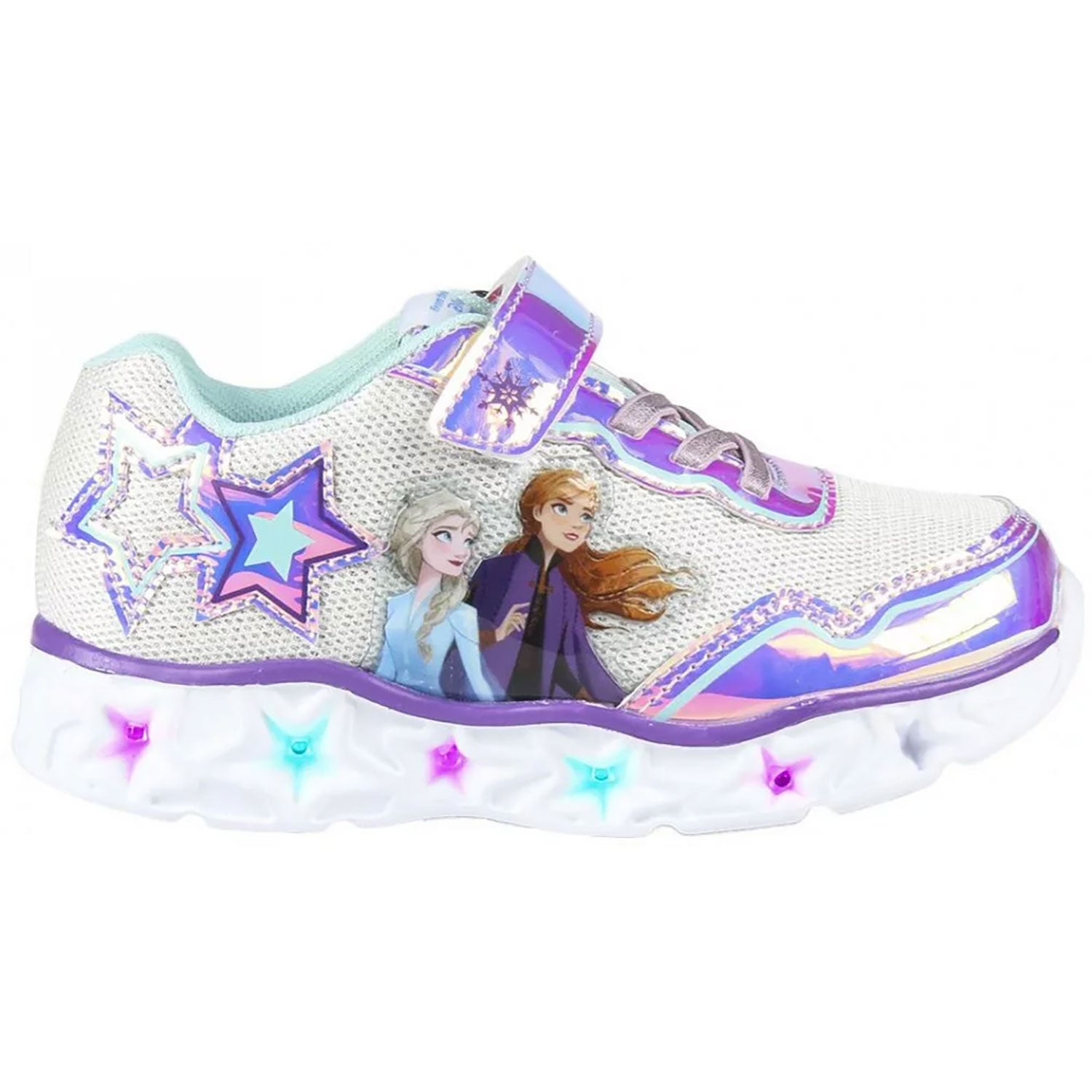 Scarpe sportive Disney Frozen Elsa a strappo per bambina con luci led 4960