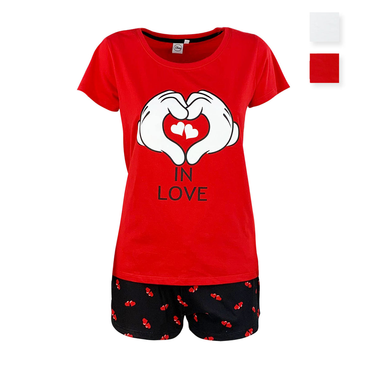 Pigiama corto donna Disney Mickey Mouse t-shirt e pantaloncino in cotone 4970