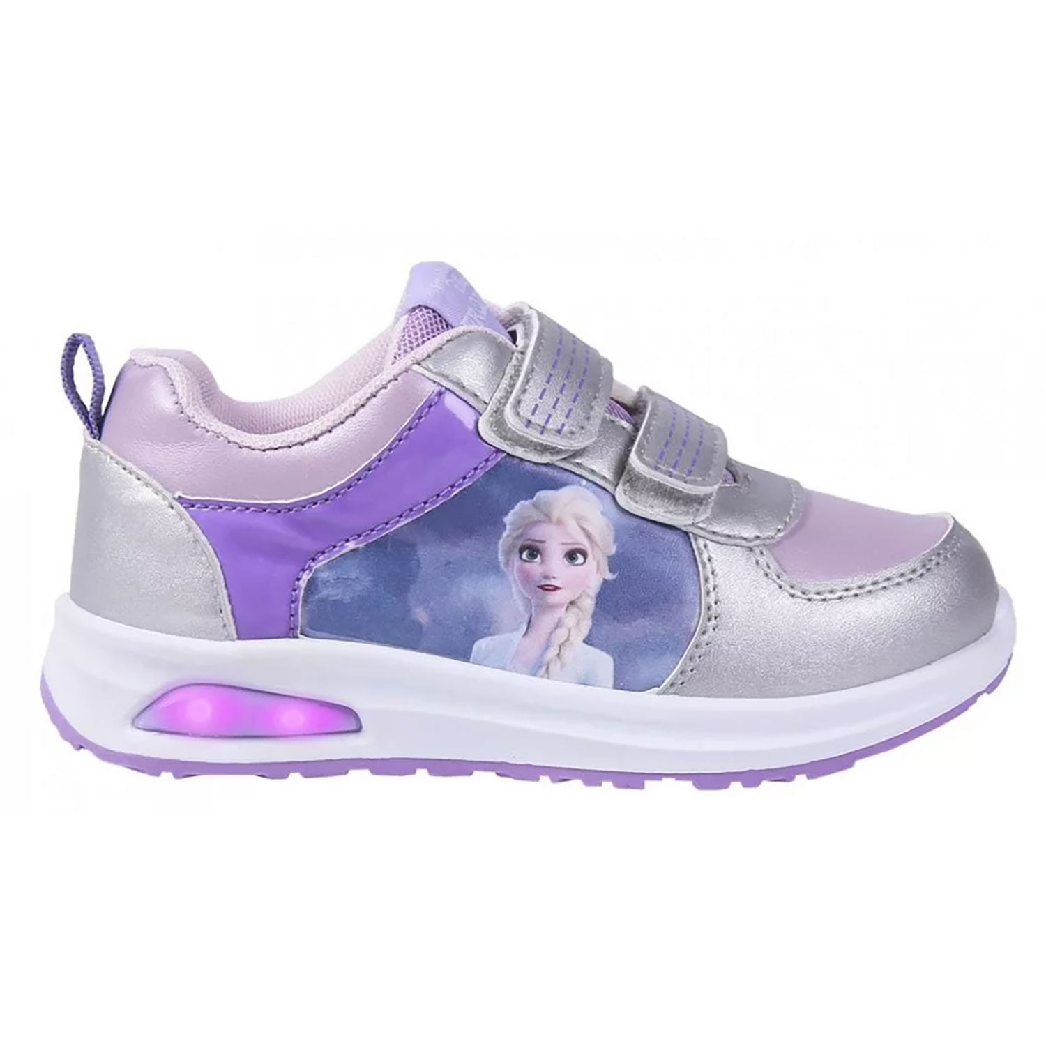 Scarpe sportive Disney Frozen Elsa a strappo per bambina con luci led 4983
