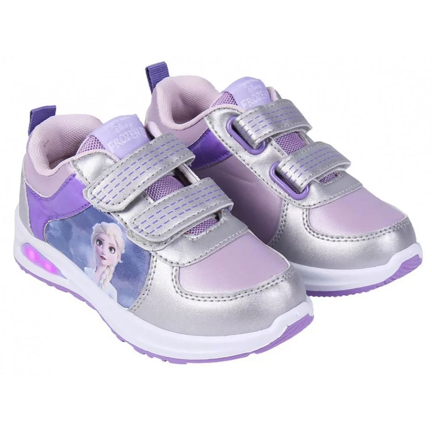 Scarpe sportive Disney Frozen Elsa a strappo per bambina con luci led 4983