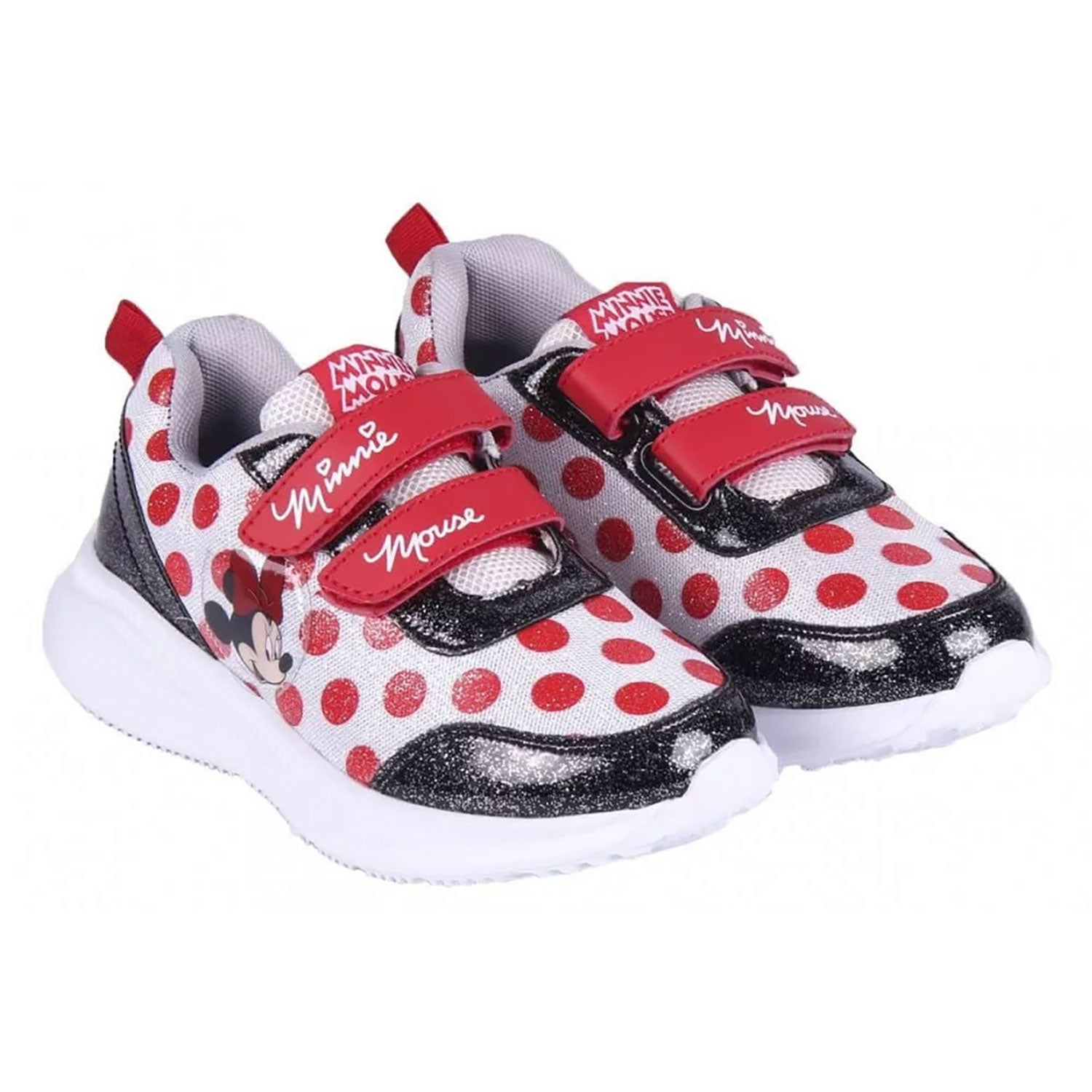 Scarpe sportive Disney Minnie Mouse sneakers a strappo per bambina glitter 4985