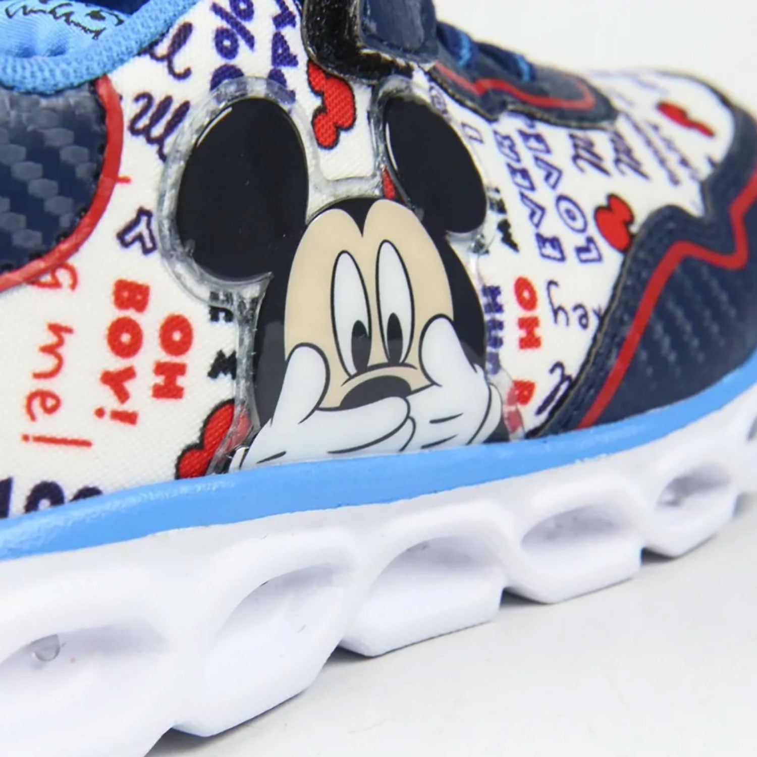 Scarpe Disney Mickey Mouse sneakers sportive a strappo bambino con luci led 4991