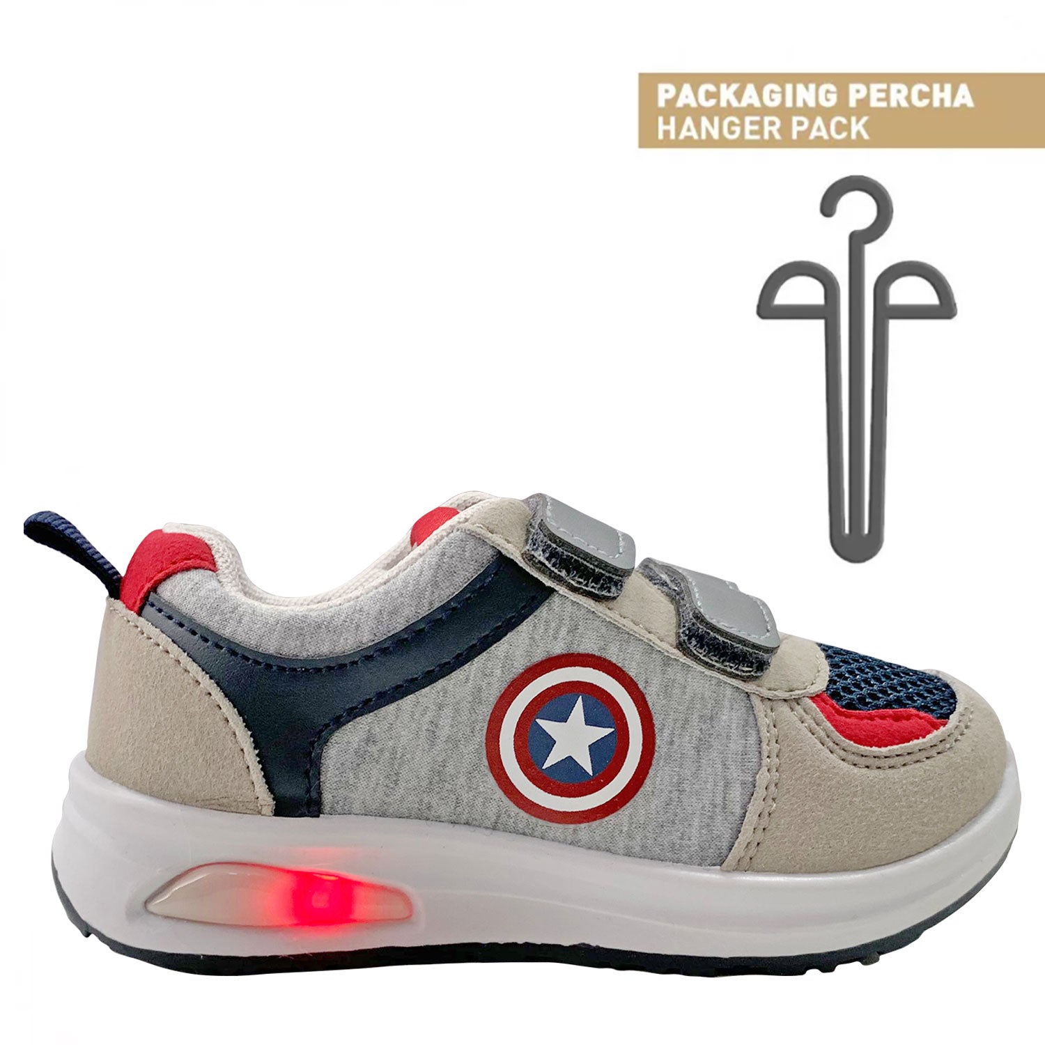 Scarpe Marvel Capitan America sneakers a strappo bambino con luci led 4997