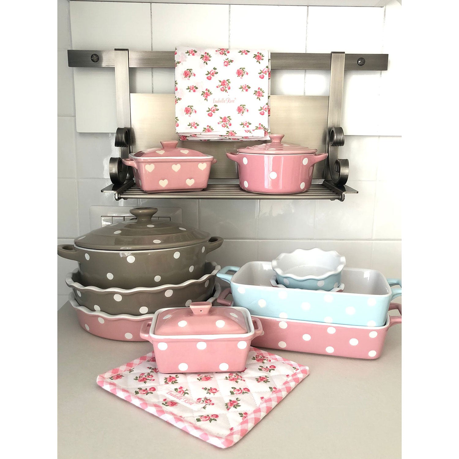 Presina da forno Isabelle Rose Holly cotone cucina Shabby chic rose vintage 5046