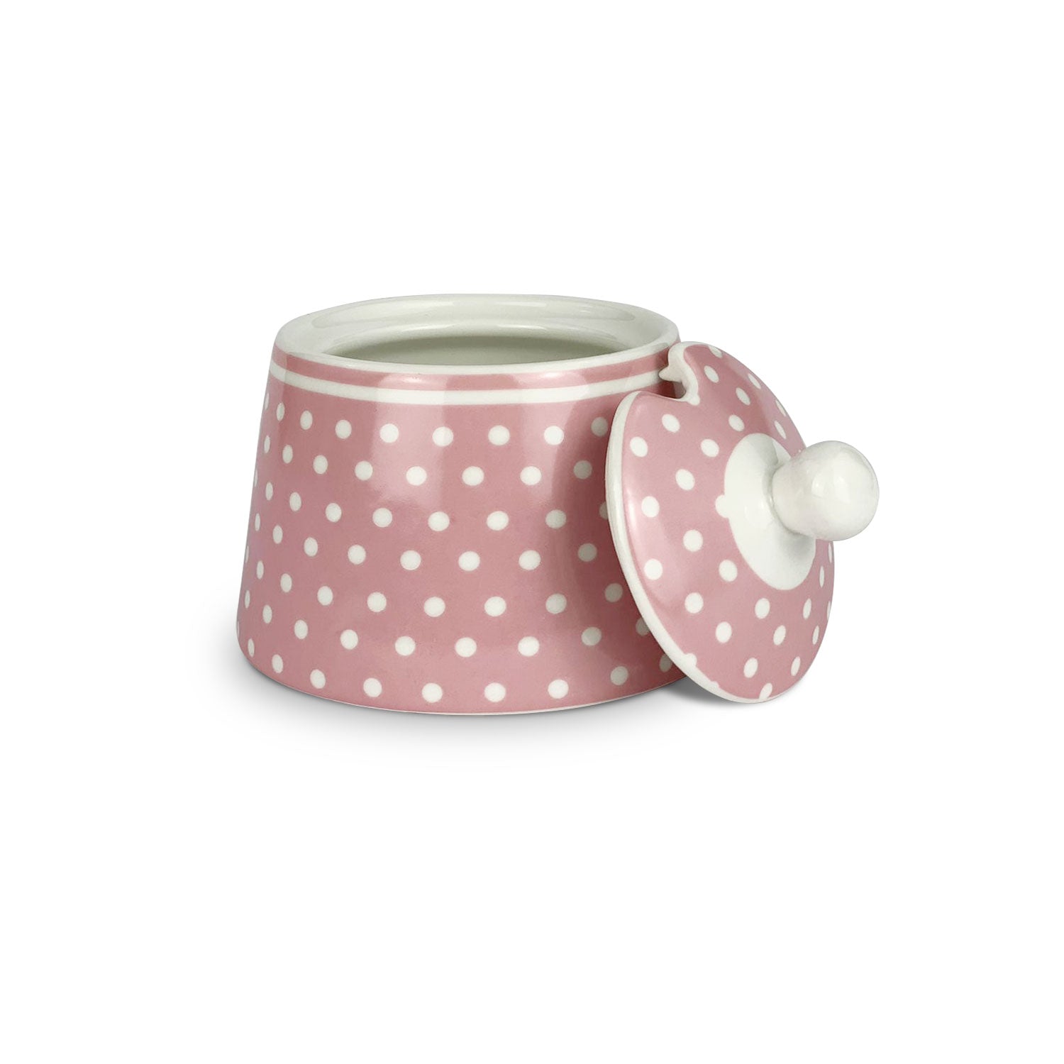 Zuccheriera in porcellana Isabelle Rose a pois Shabby chic rotonda 5067